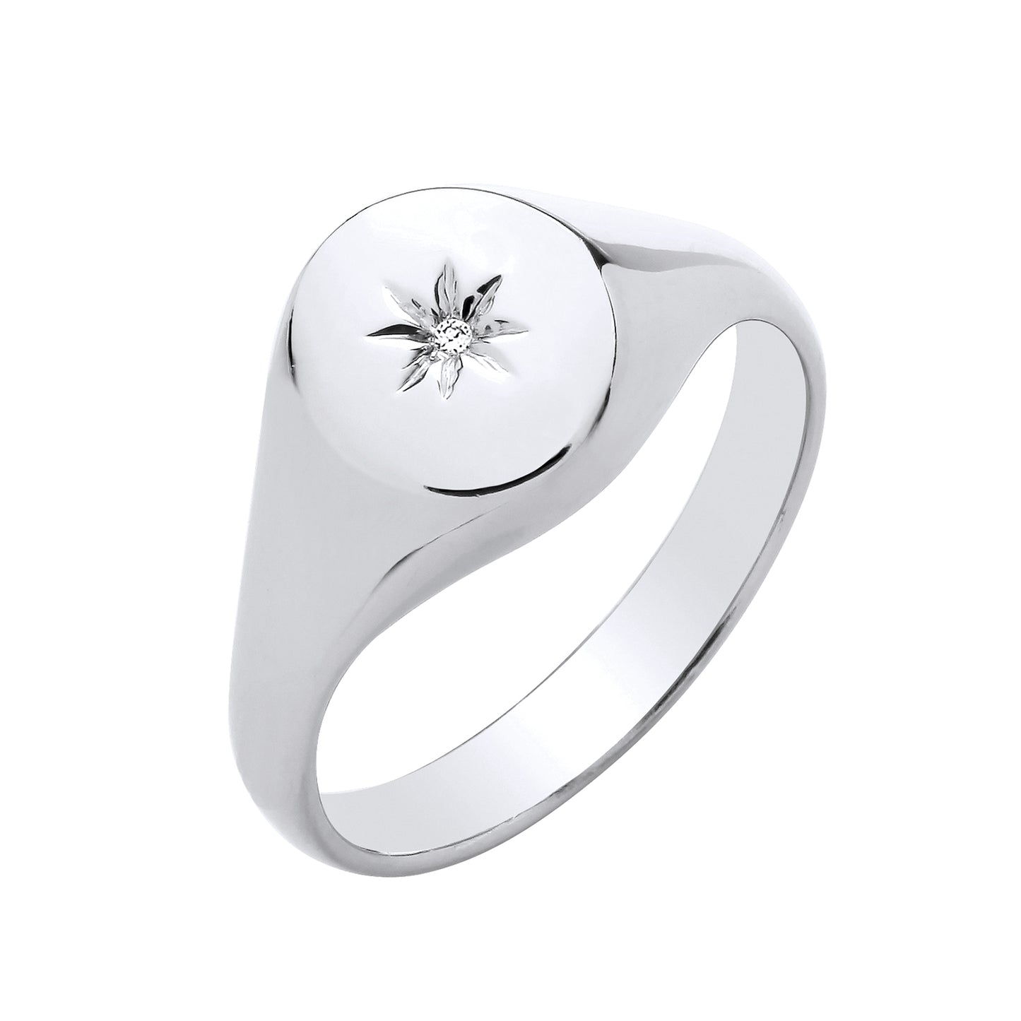 925 Silver & Cubic Zirconia Set Oval Signet Ring