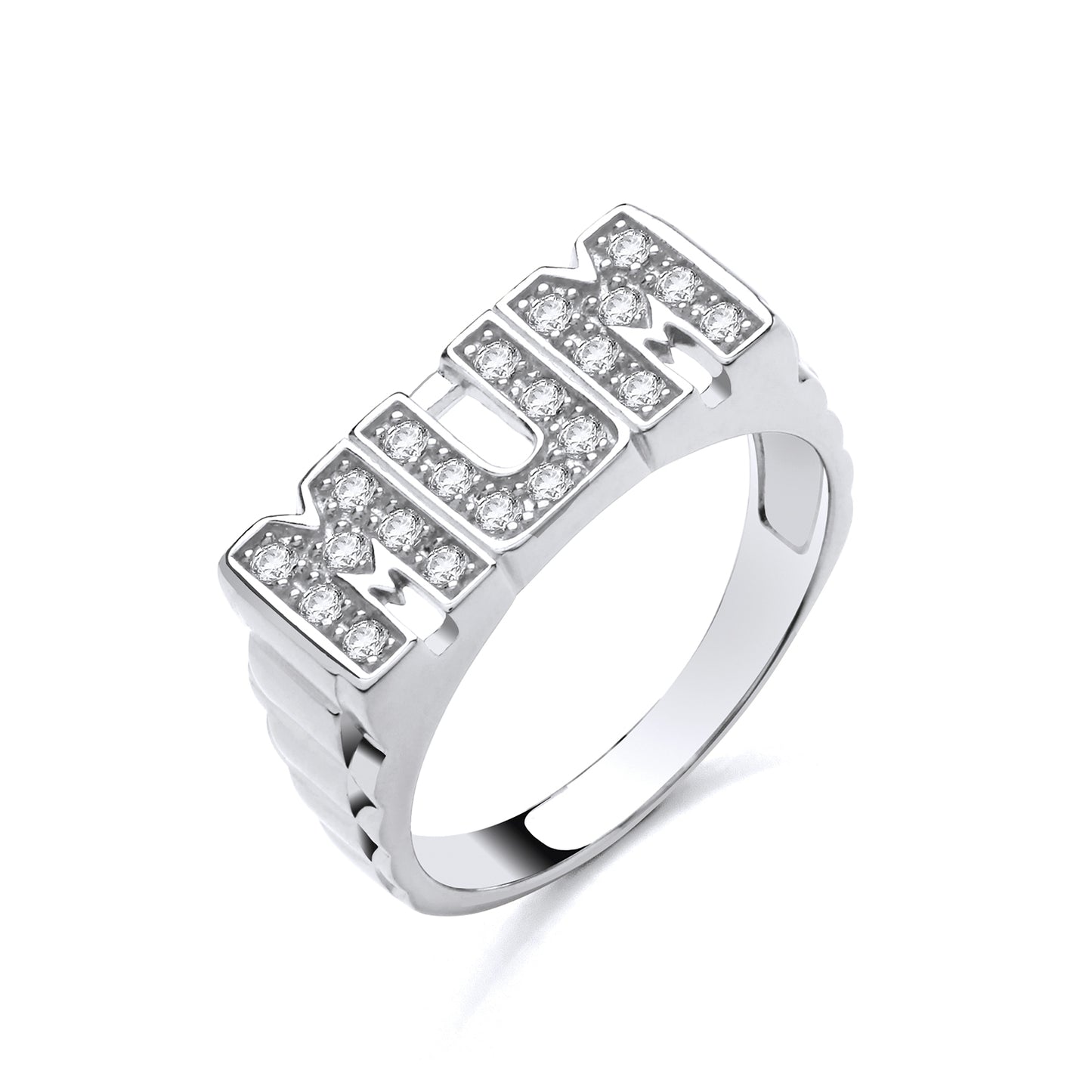 925 Silver & Cubic Zirconia Set Mum Ring