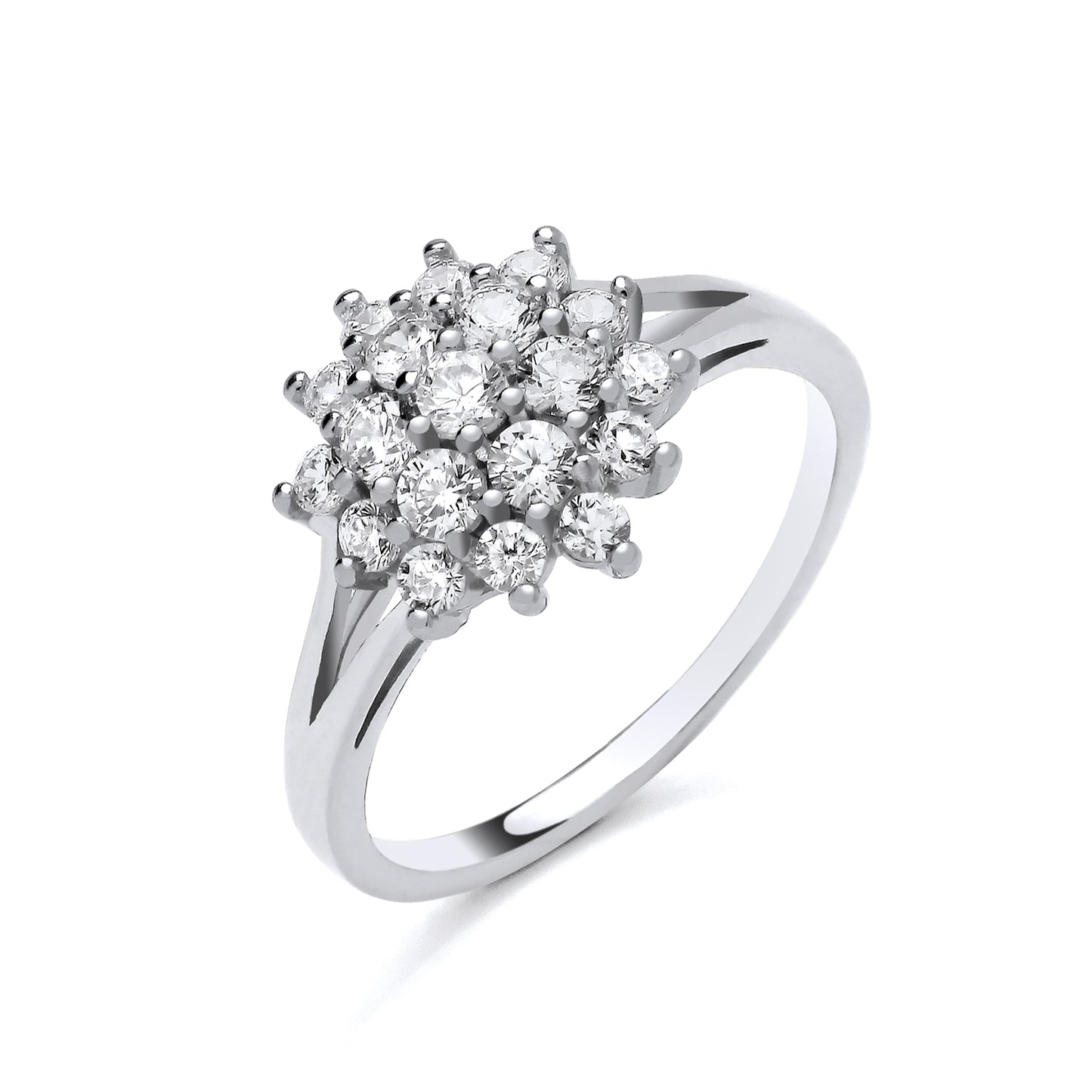 925 Silver & Cubic Zirconia Set Cluster Ring