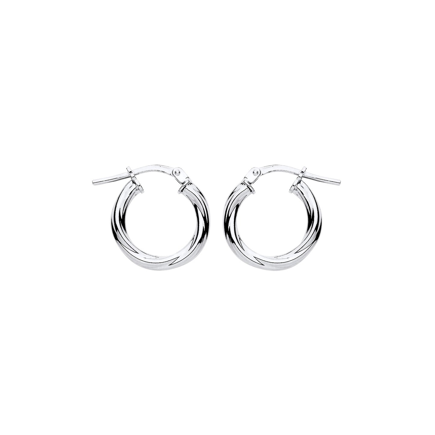 New 925 Silver 15mm Twisted Hoop Creole Earrings with the weight 1.30 grams