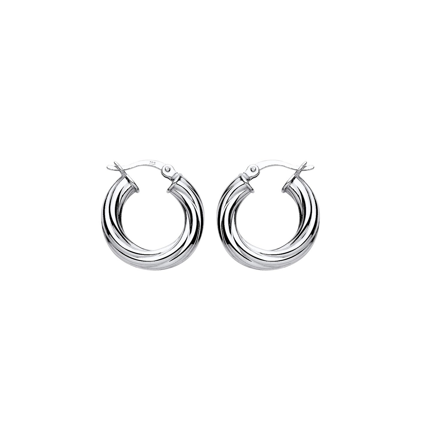 New 925 Silver 18mm Chunky Twisted Hoop Creole Earrings with the weight 2.40 grams