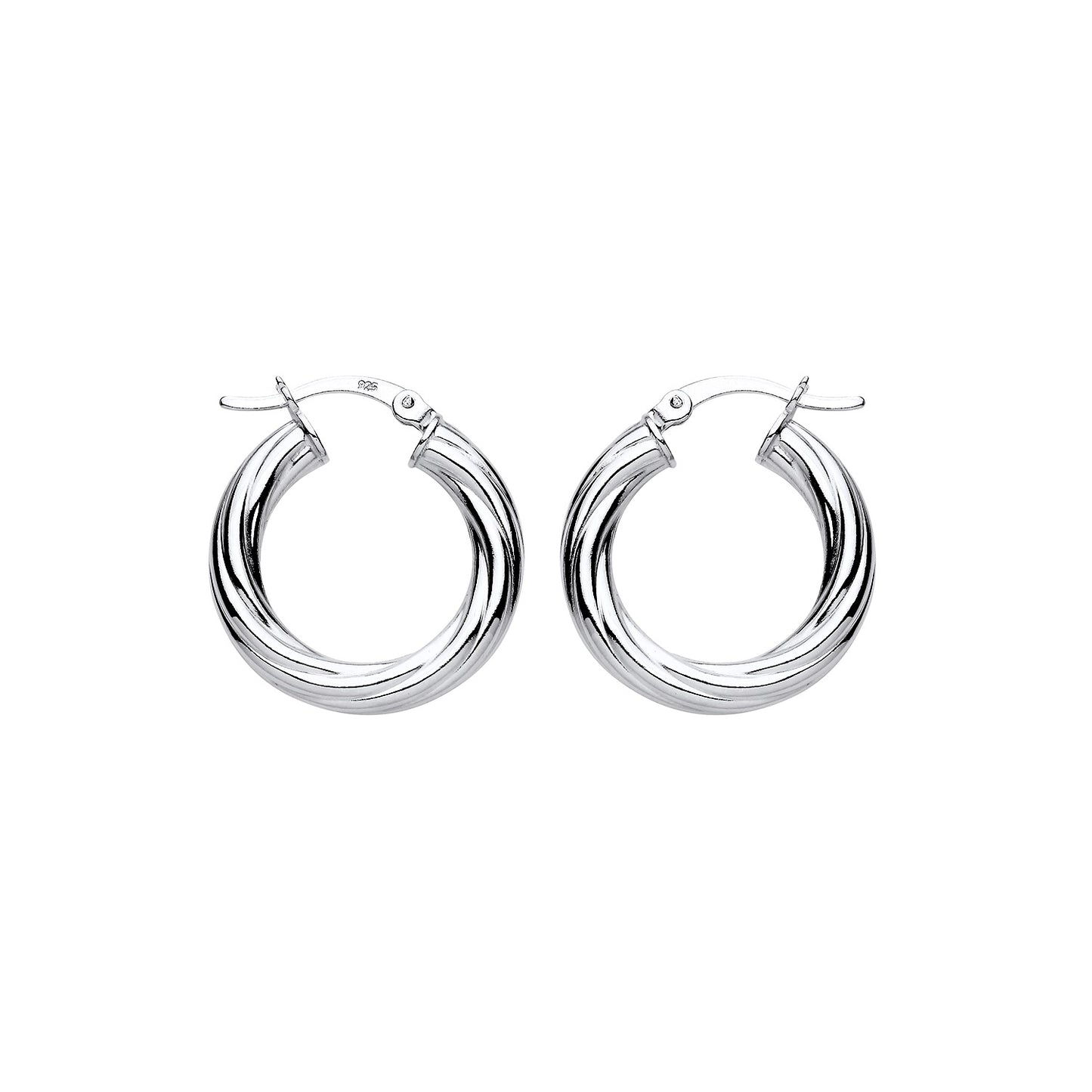 New 925 Silver 22mm Chunky Twisted Hoop Creole Earrings with the weight 3.10 grams