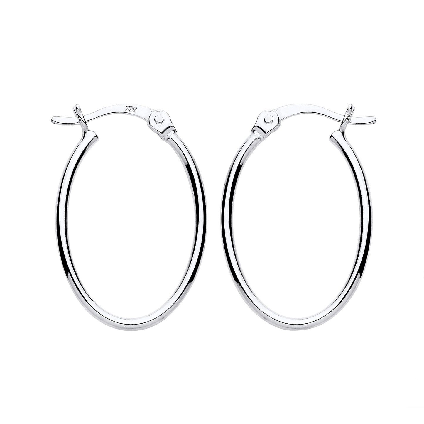 New 925 Silver Plain Oval Creole Earrings with the weight 1 gram
