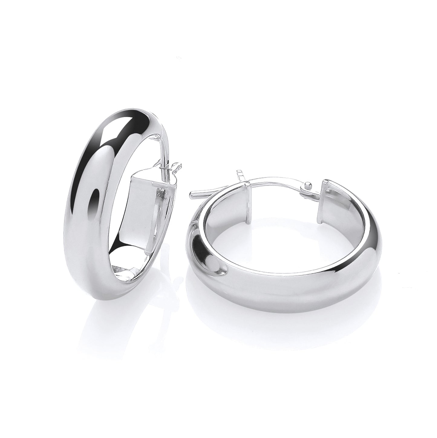 New 925 Silver 20mm Chunky Plain Hoop Creole Earrings with the weight 3 grams