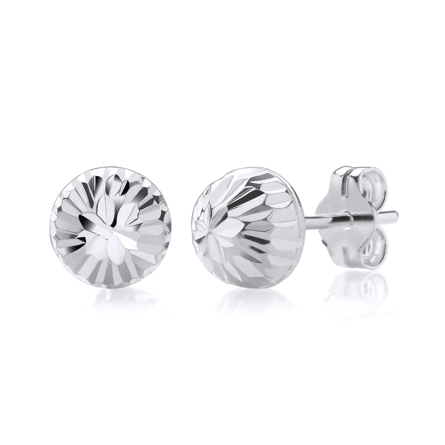 New 925 Silver 7mm Patterned Domed Round Stud Earrings with the weight 1.20 grams
