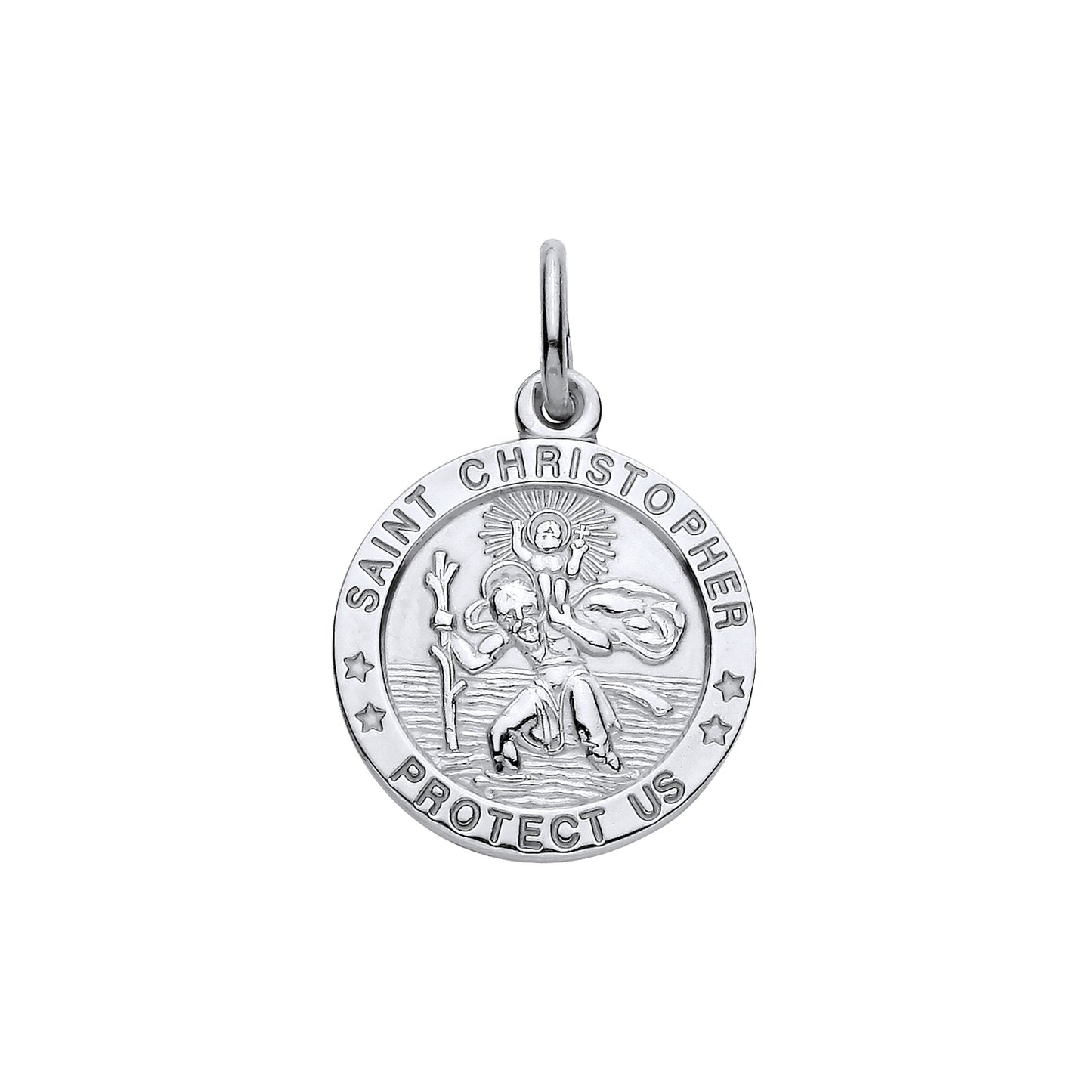 925 Silver Round St Christopher Pendant