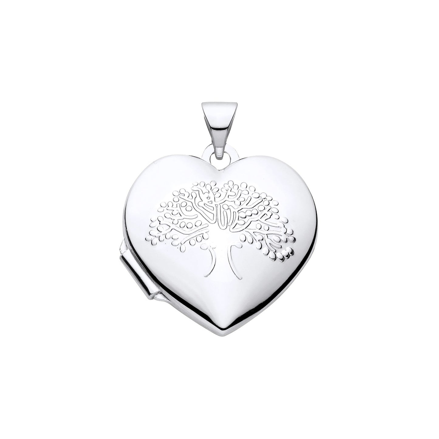 New 925 Silver Tree of Life Heart Locket with the weight 2.30 grams. Total Length inc Bale 24mm Max Width 18.2mm