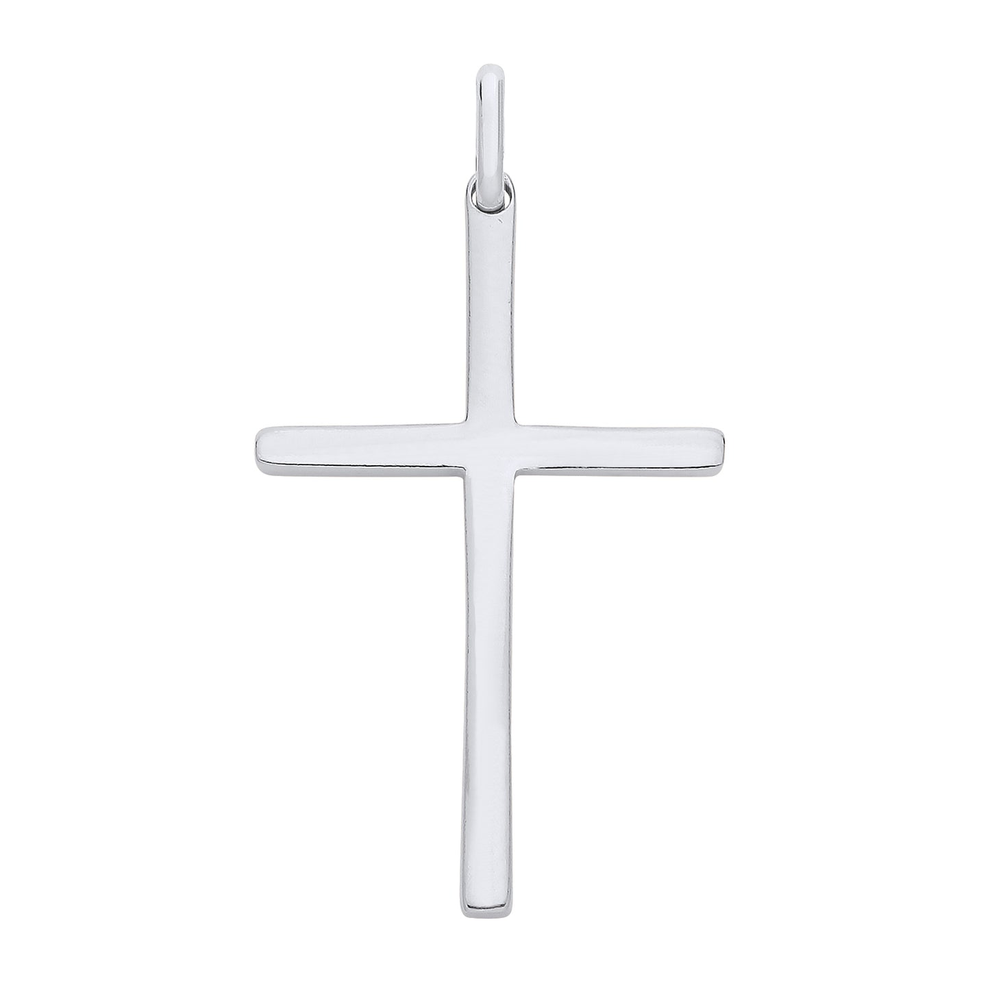 New 925 Silver Polished Plain Cross Pendant with the weight 2.0 grams. Total Length 39mm Max Width 20.4mm