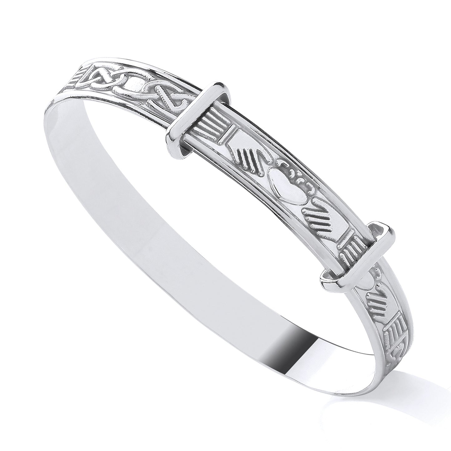 925 Silver Expanding Children's Claddagh Bangle