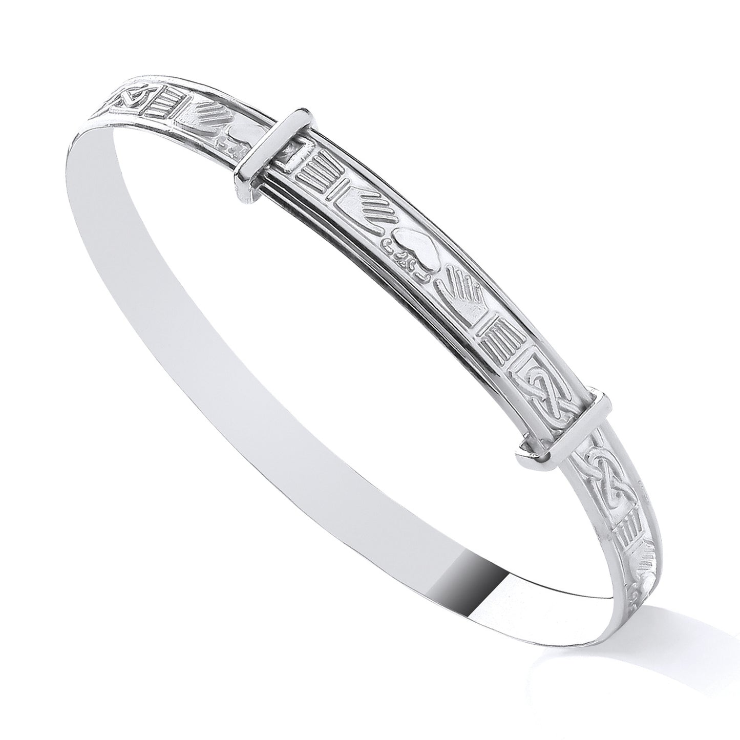 925 Silver Expanding Claddagh Bangle