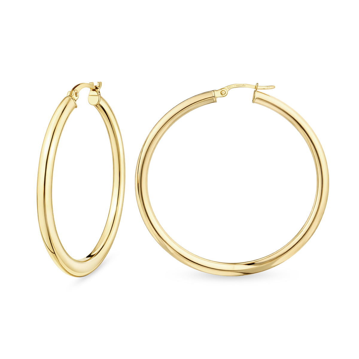9ct Gold Plain Hoop Creole Earrings
