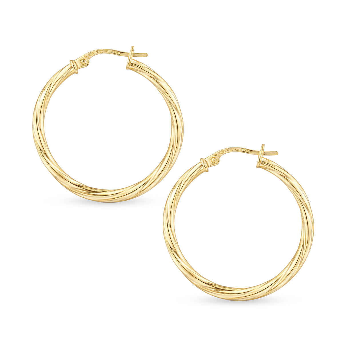9ct Gold Twisted Hoop Creole Earrings