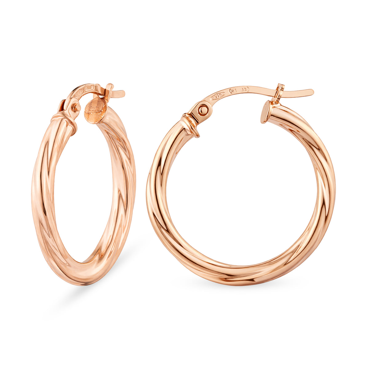 9ct Gold Twisted Hoop Creole Earrings