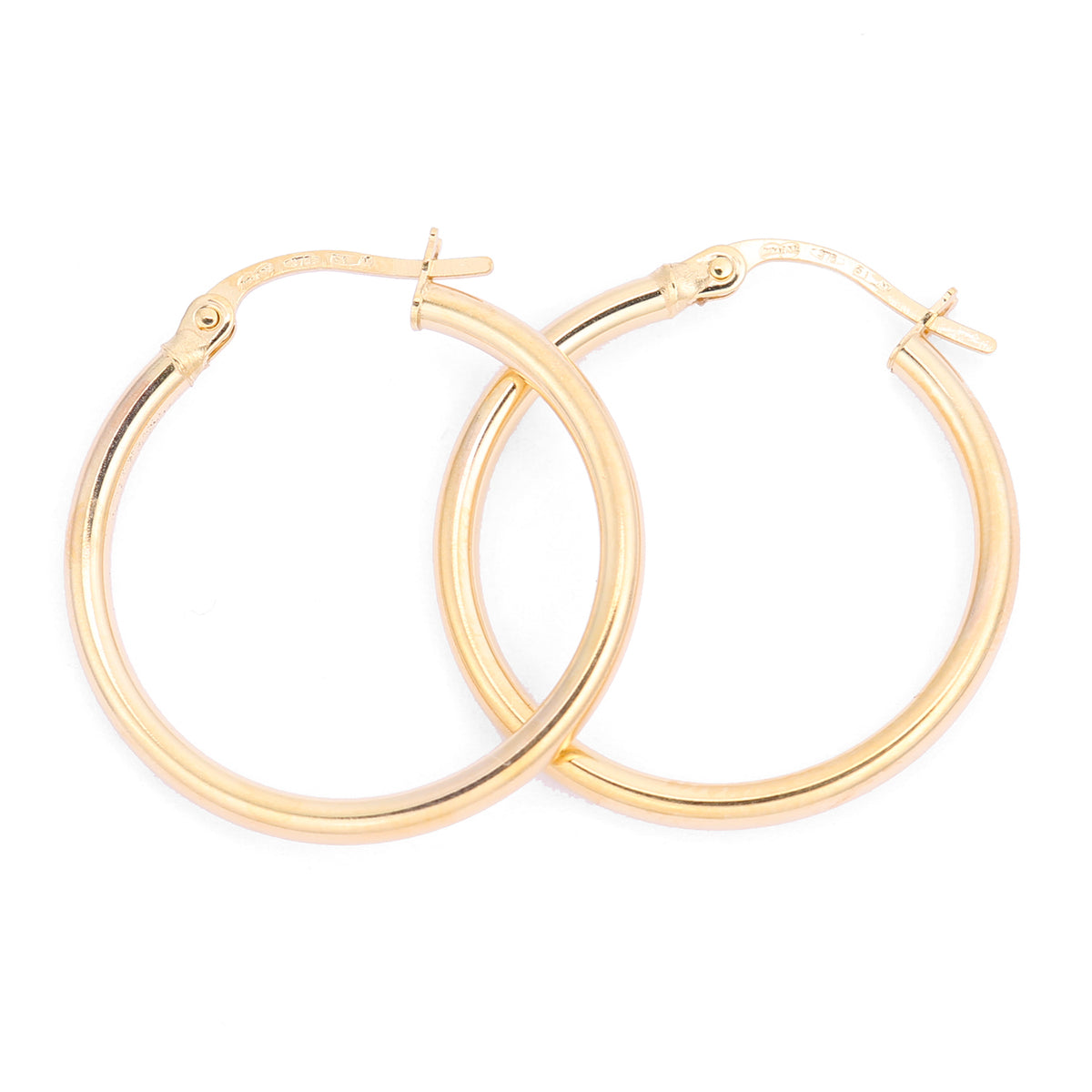 9ct Gold Plain Hoop Creole Earrings
