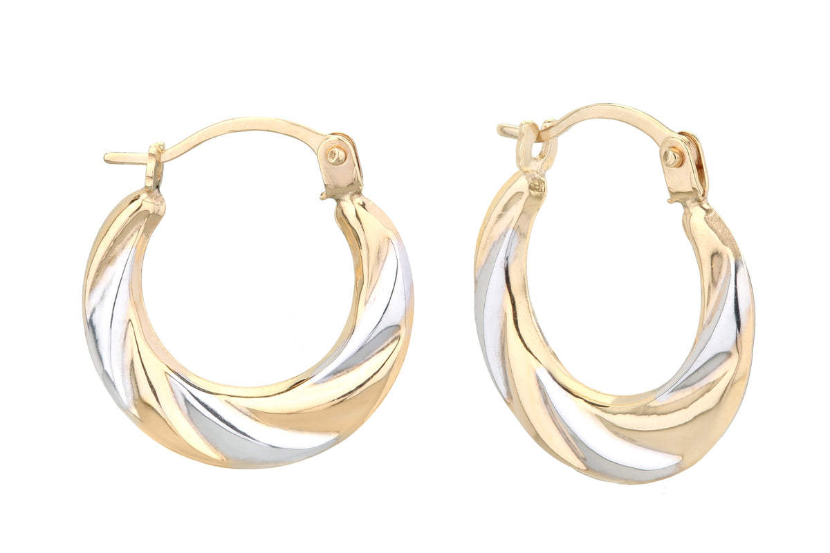 9ct Gold Twist Hoop Creole Earrings