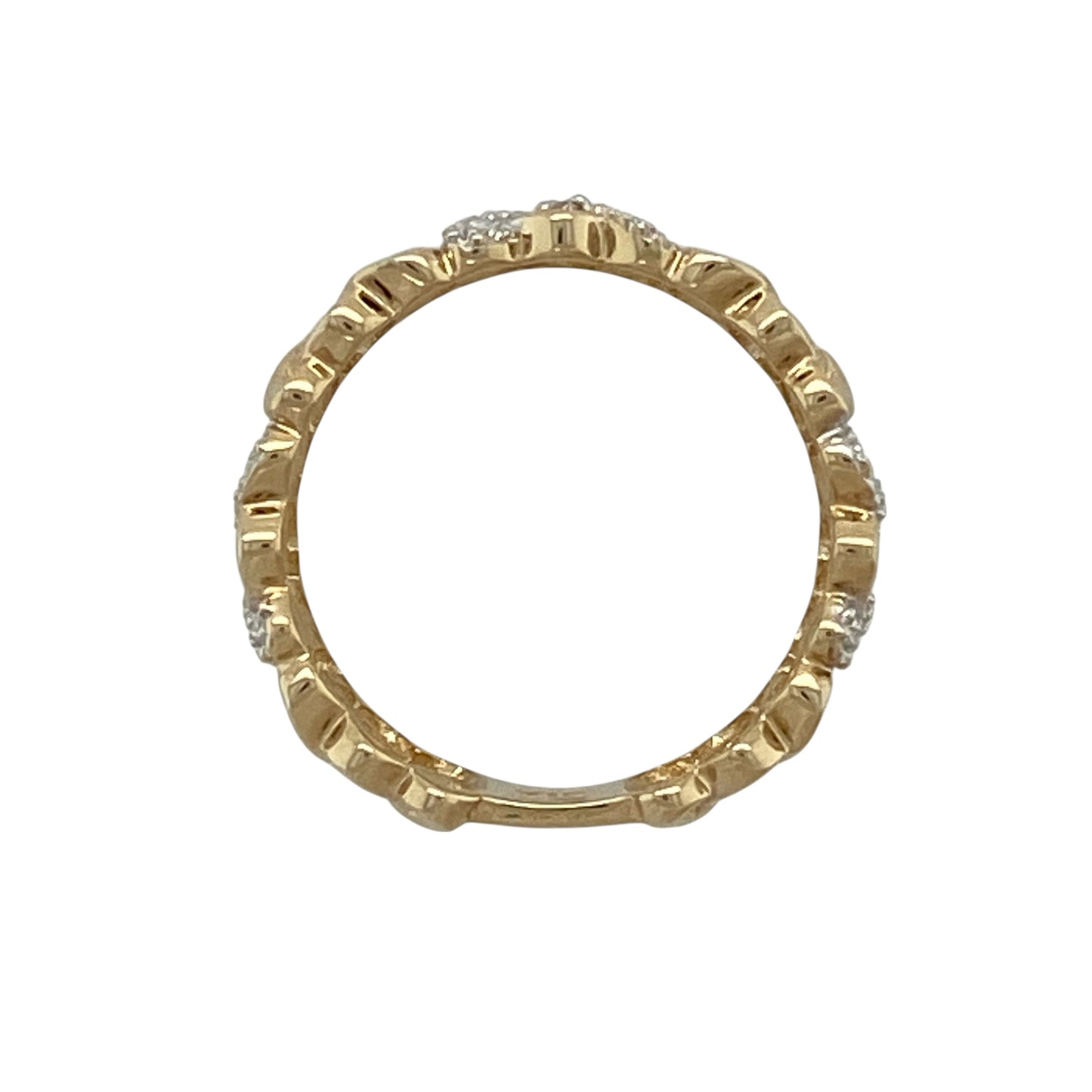 9ct Gold & Diamond Set Open Celtic Knot Band Ring