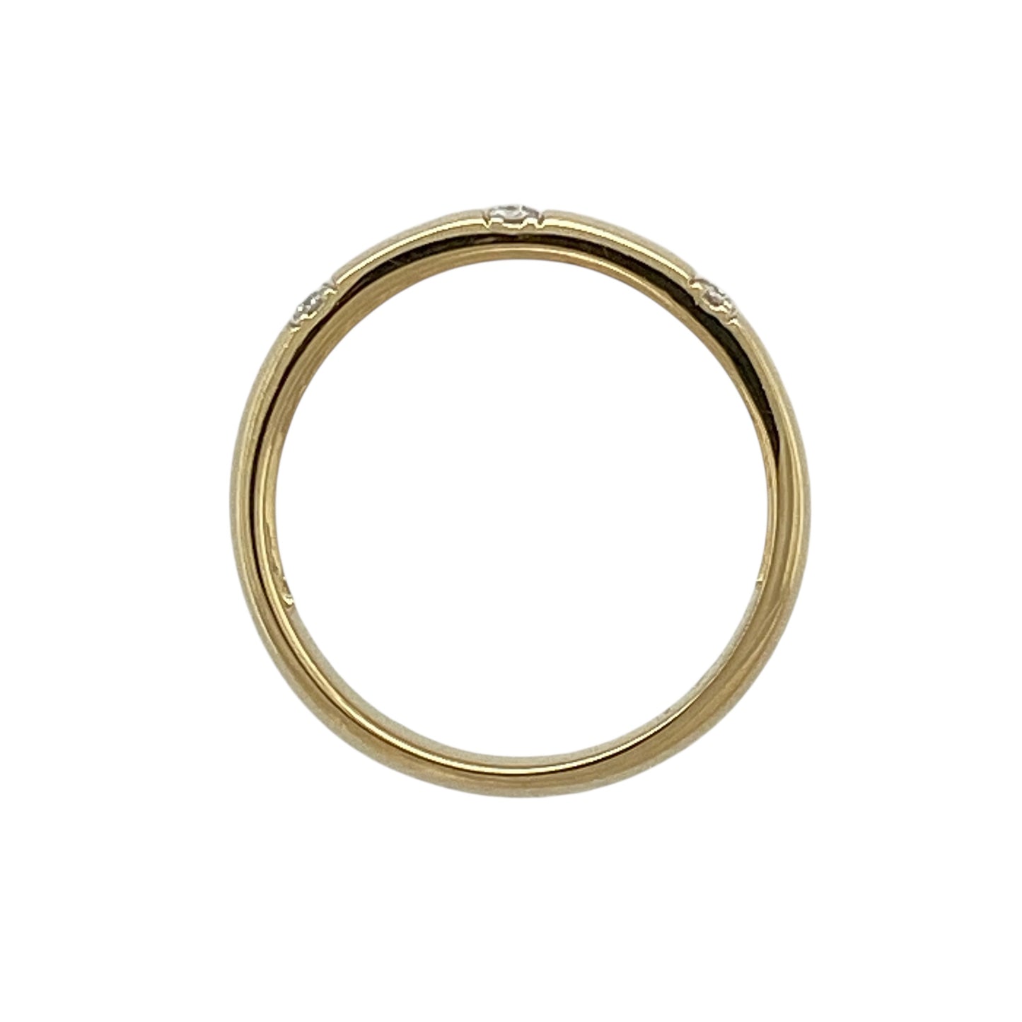 18ct Gold & Diamond Set Striped Band Ring