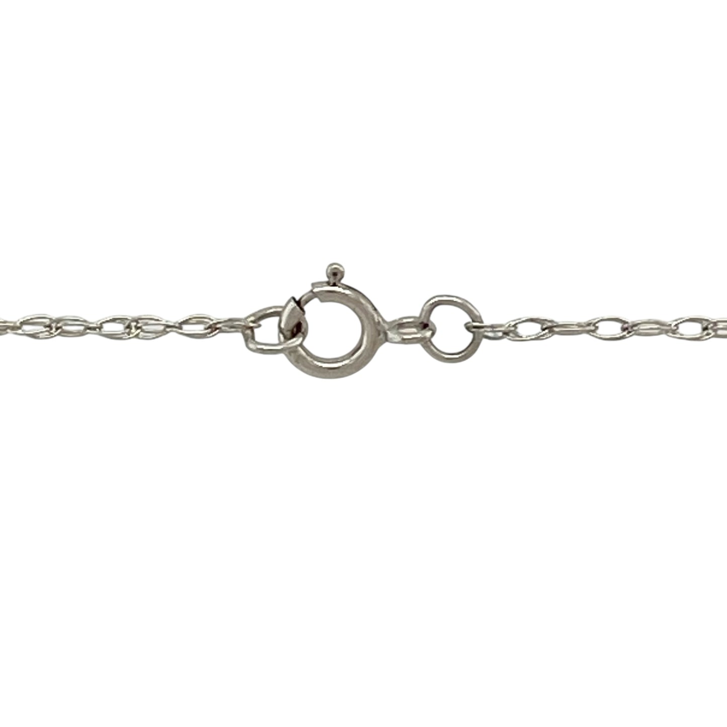 9ct White Gold & Diamond Set Heart 20" Necklace