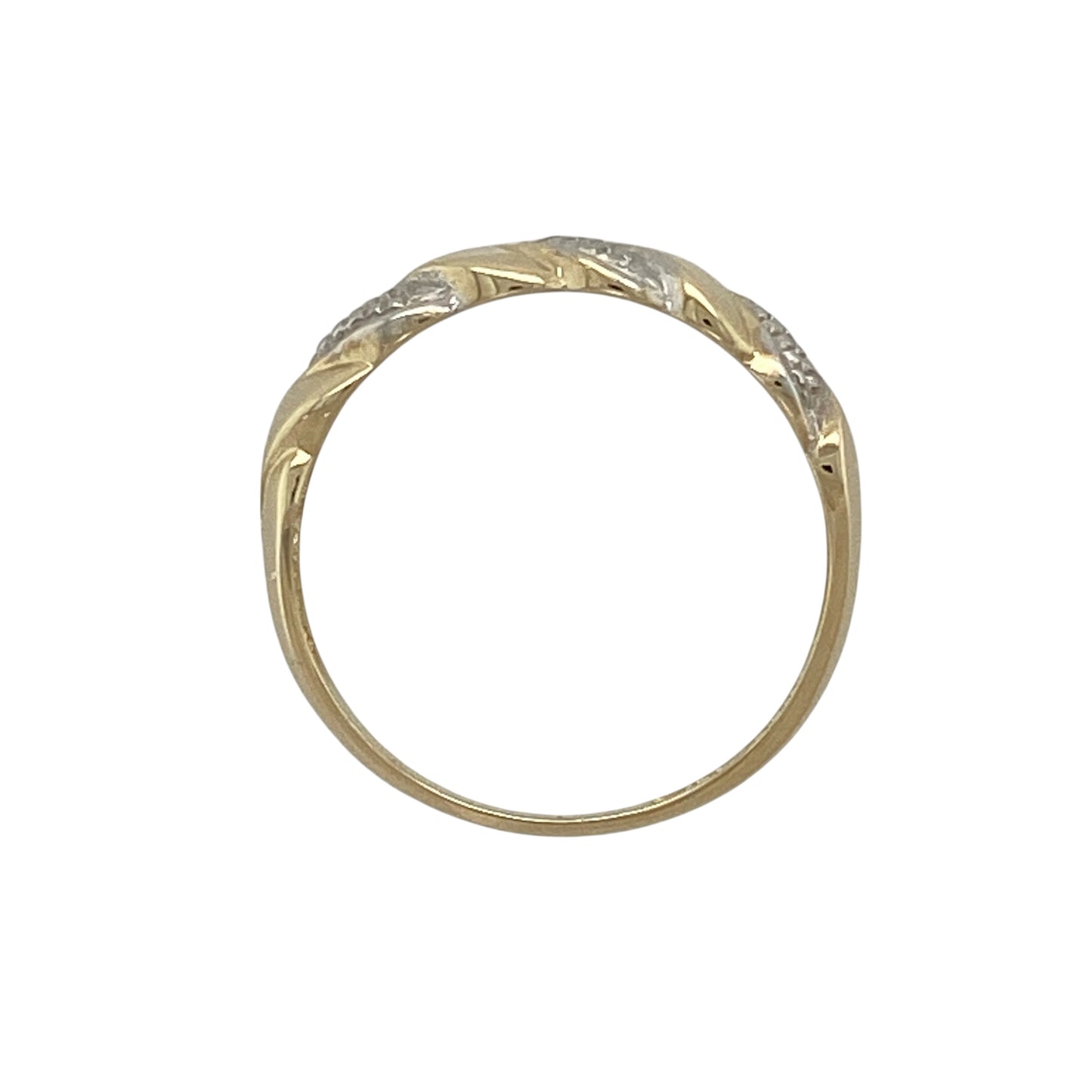 9ct Gold & Diamond Set Twisted Band Ring