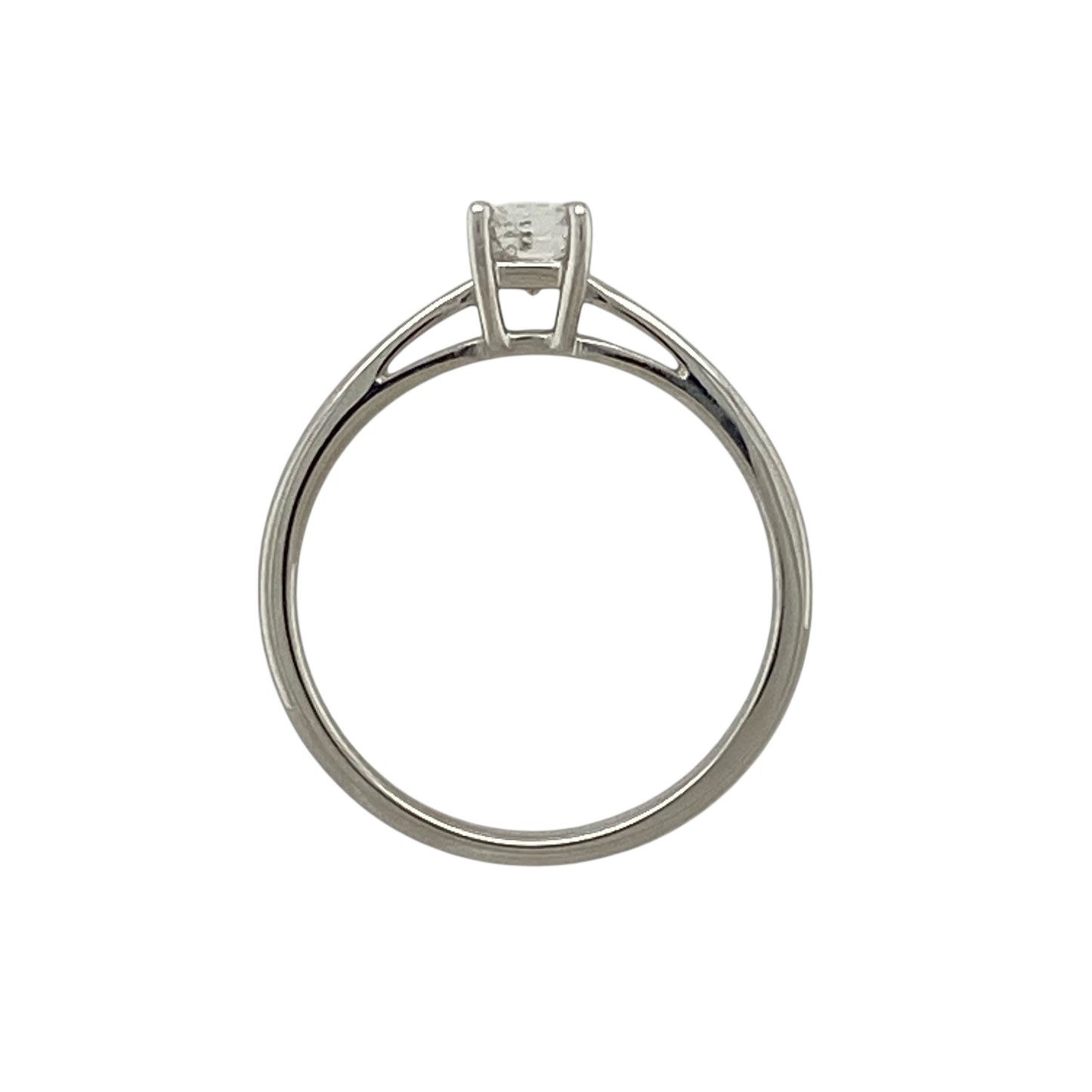 9ct White Gold & Diamond Set Princess Cut Solitaire Ring