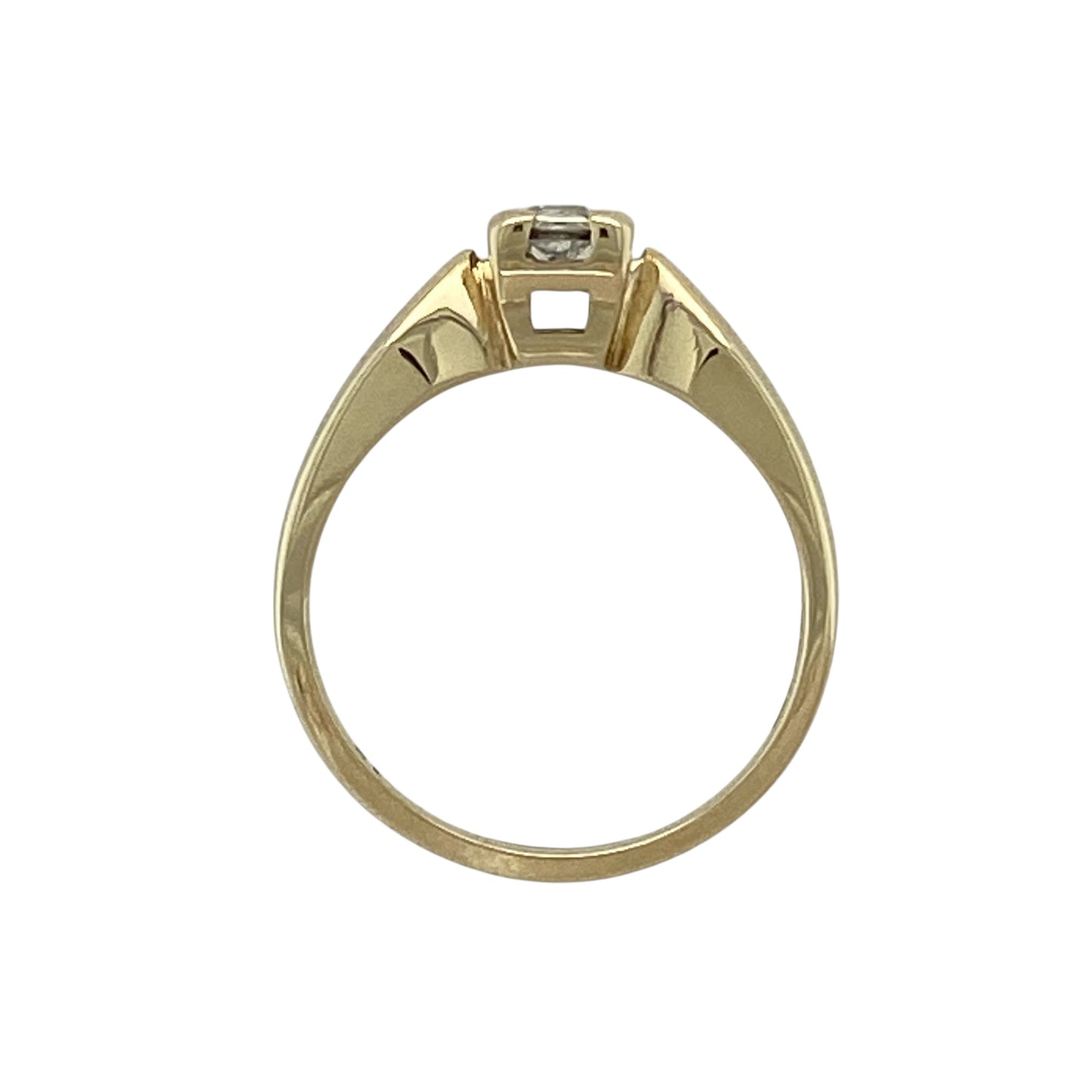 9ct Gold & Diamond Set Solitaire Ring
