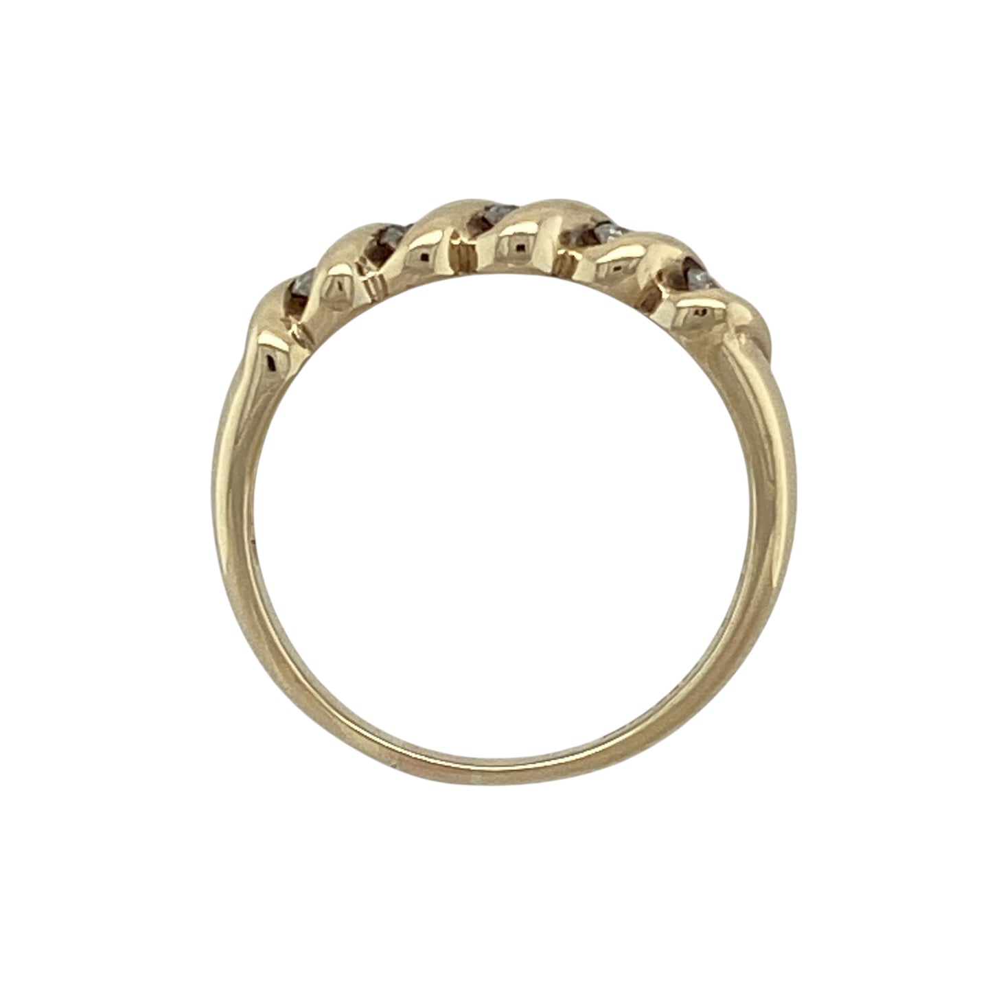 9ct Gold & Diamond Set Wave Band Ring