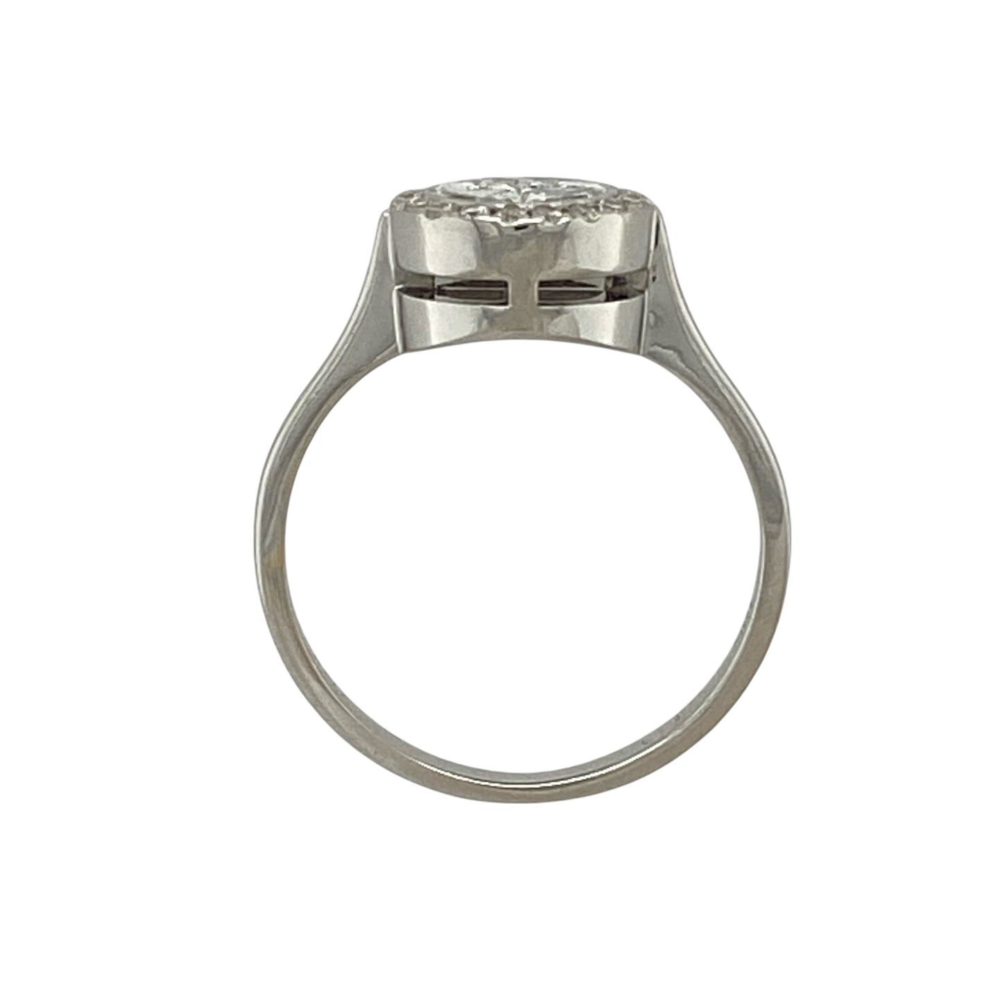18ct White Gold & Diamond Set Halo Illusion Set Ring