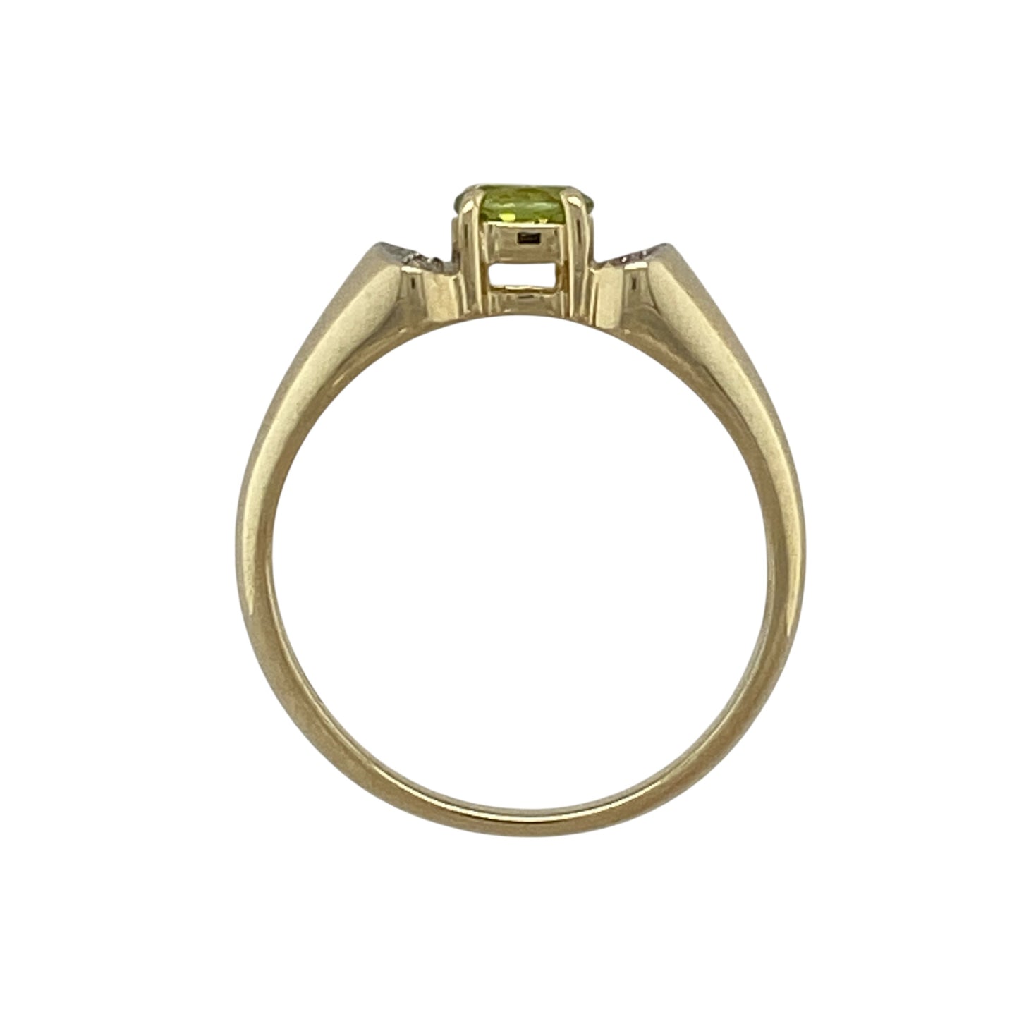 9ct Gold Diamond & Peridot Set Ring