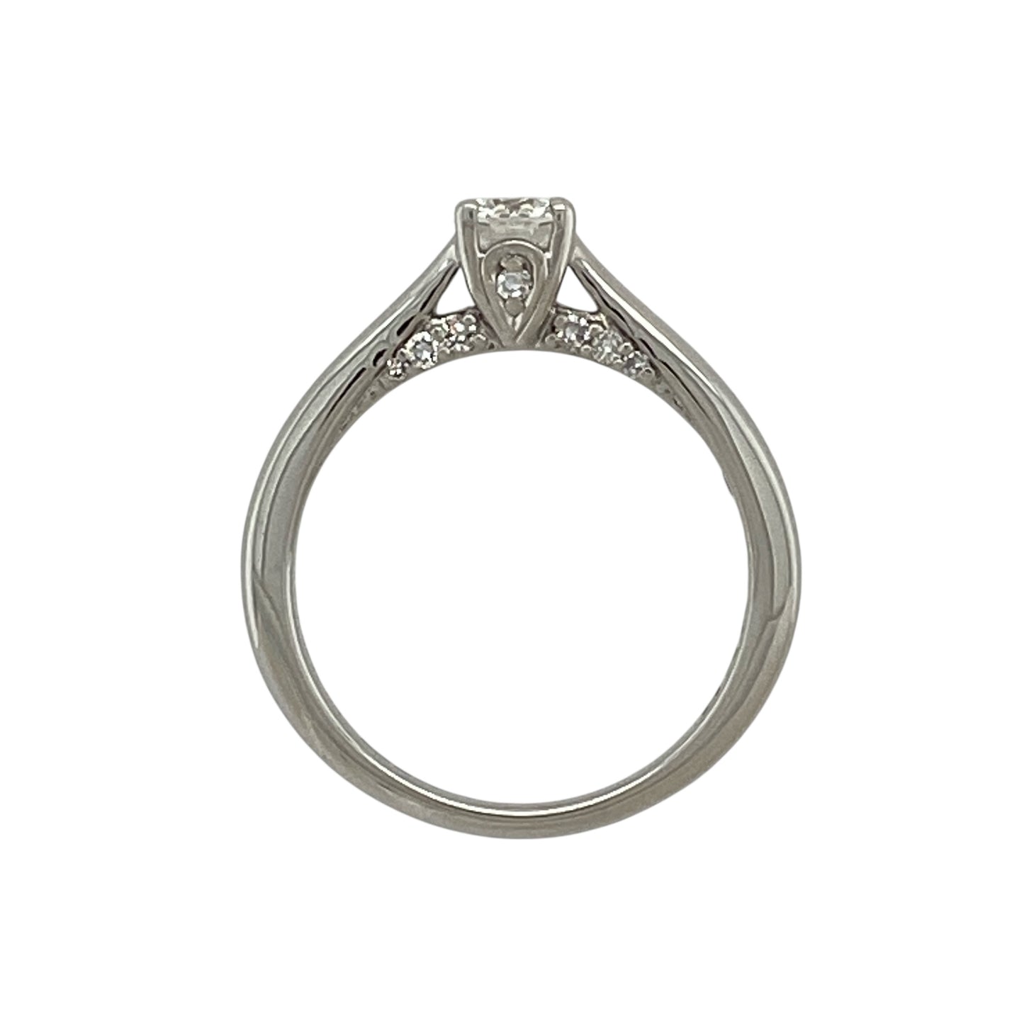 18ct White Gold & Diamond Set Solitaire Ring