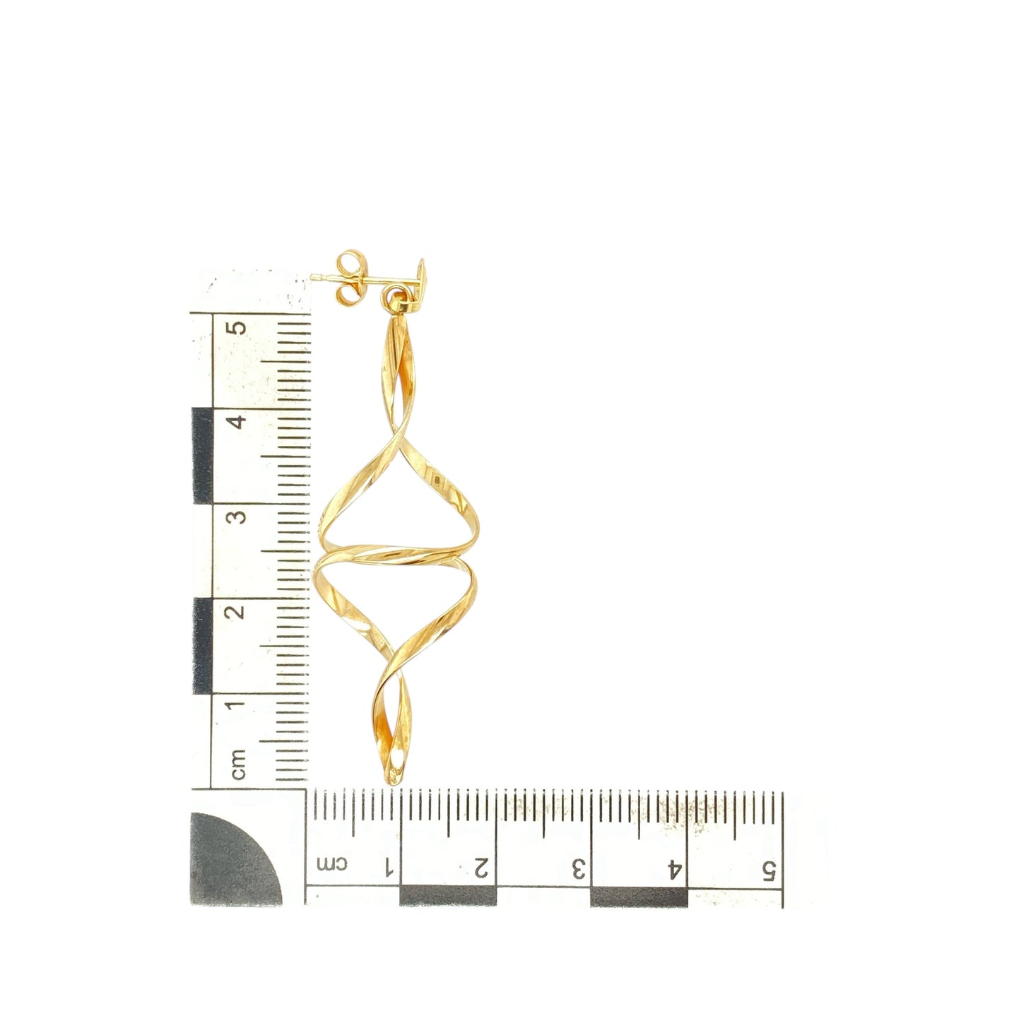 9ct Gold Twisted Drop Earrings
