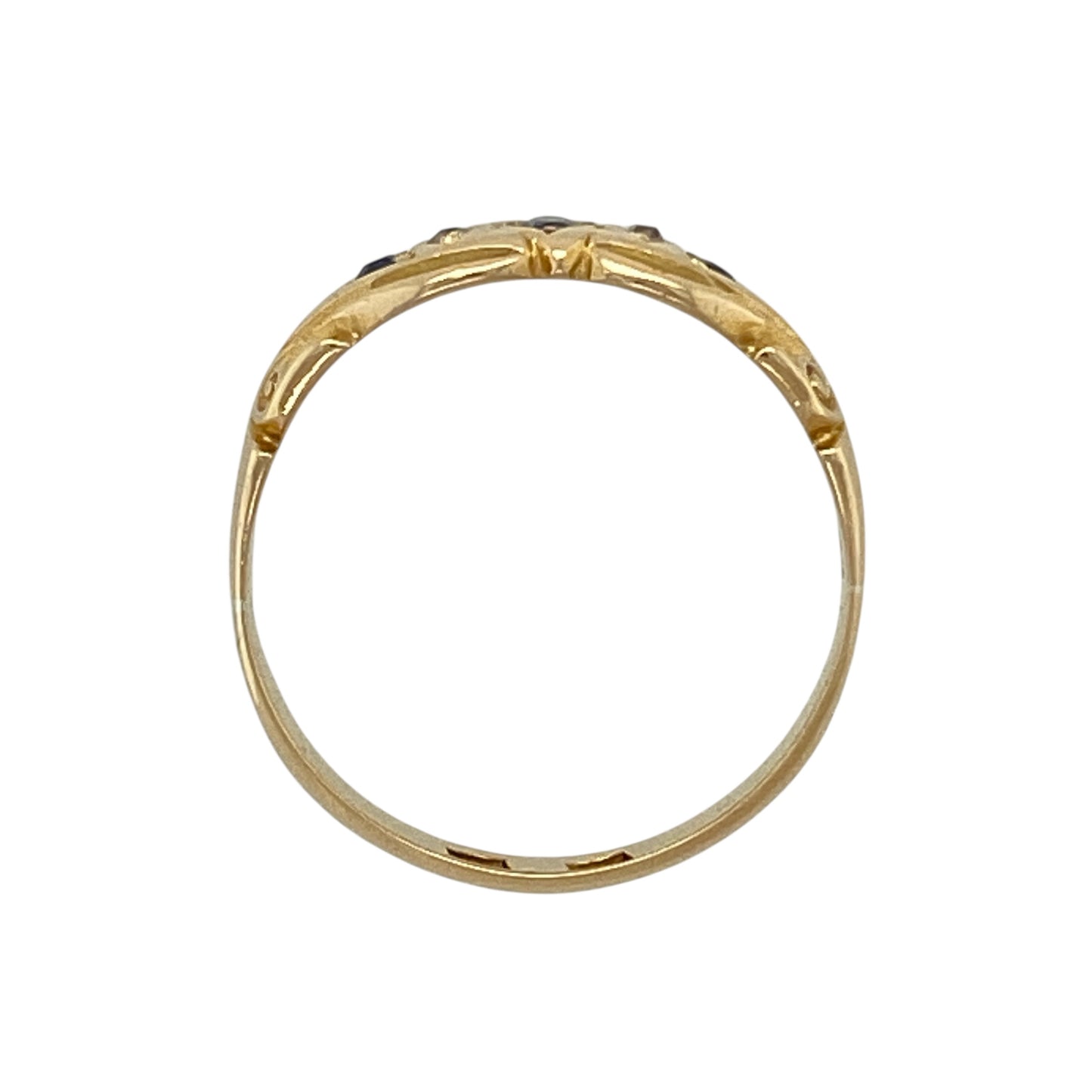 18ct Gold Diamond & Sapphire Set Vintage Ring