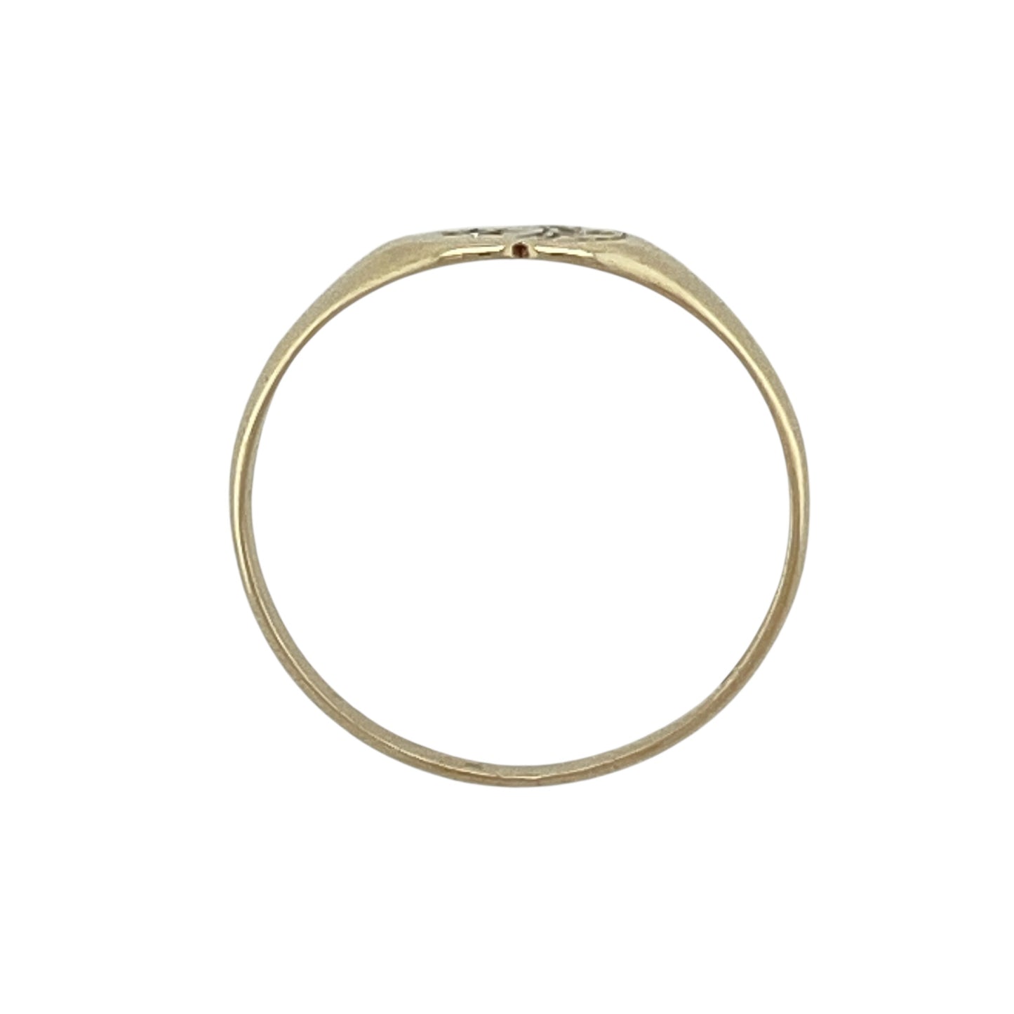 9ct Gold & Diamond Set Patterned Heart Signet Ring