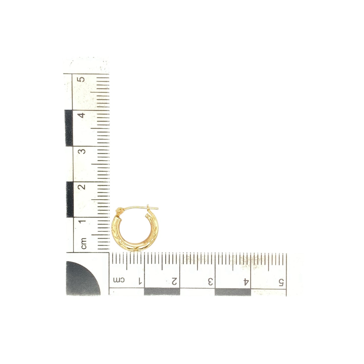 9ct Gold Small Patterned Hoop Creole Earrings