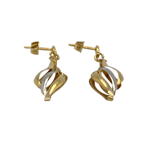 Add graceful movement and two-tone elegance to your jewellery collection with this pre-owned 9ct yellow and white gold three strand marquise shaped drop earrings, offering a delicate yet eye-catching design.
Design: These drop earrings feature three fine strands forming marquise shapes, creating an elegant layered look with gentle movement when worn.
Material: Made from 9-carat yellow and white gold, the contrasting tones enhance the flowing design and add refined visual interest.