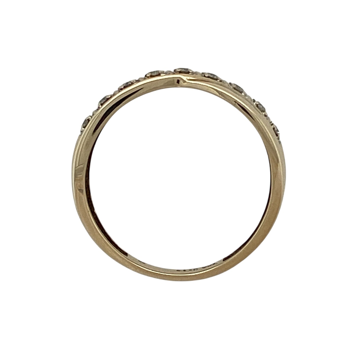 9ct Gold & Diamond Set Crossover Band Ring