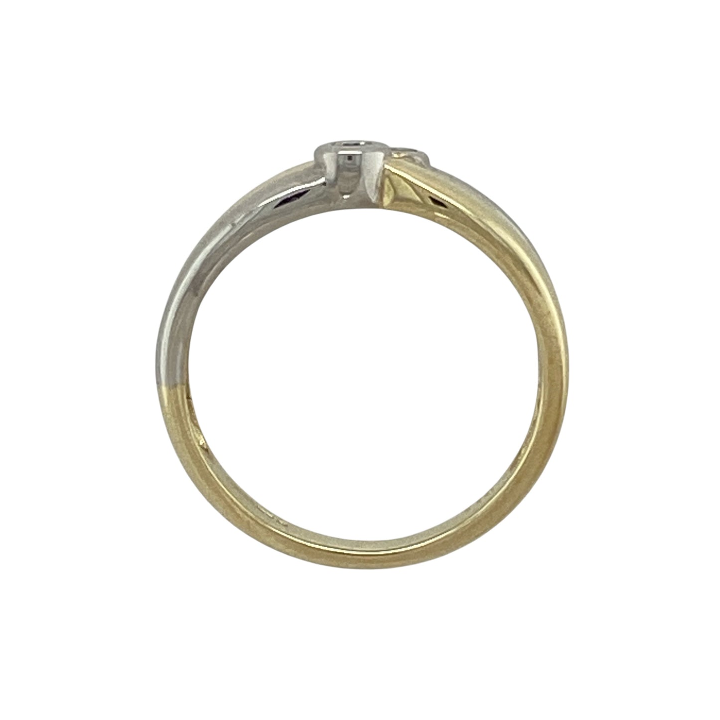 9ct Gold & Diamond Set Wishbone Style Band Ring