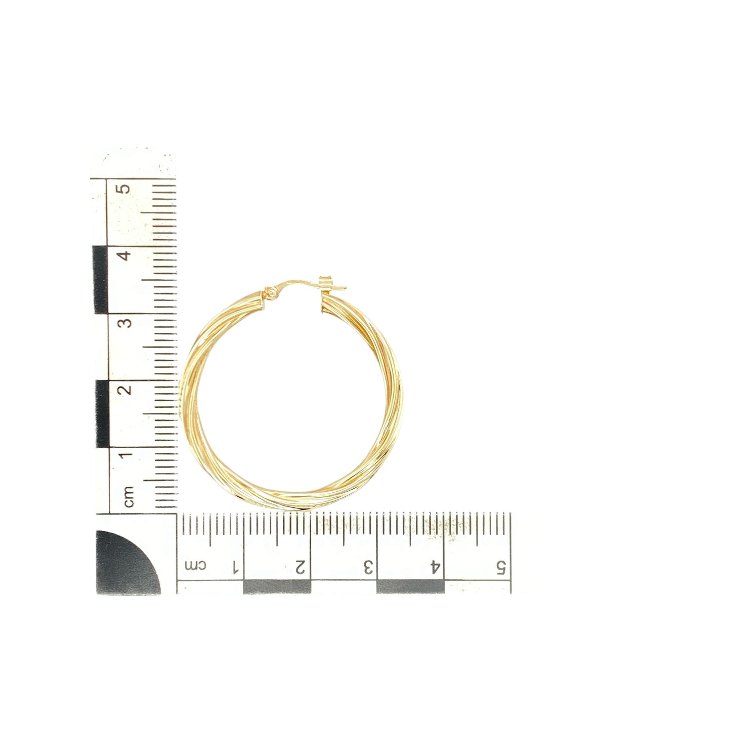 9ct Gold Twisted Hoop Creole Earrings