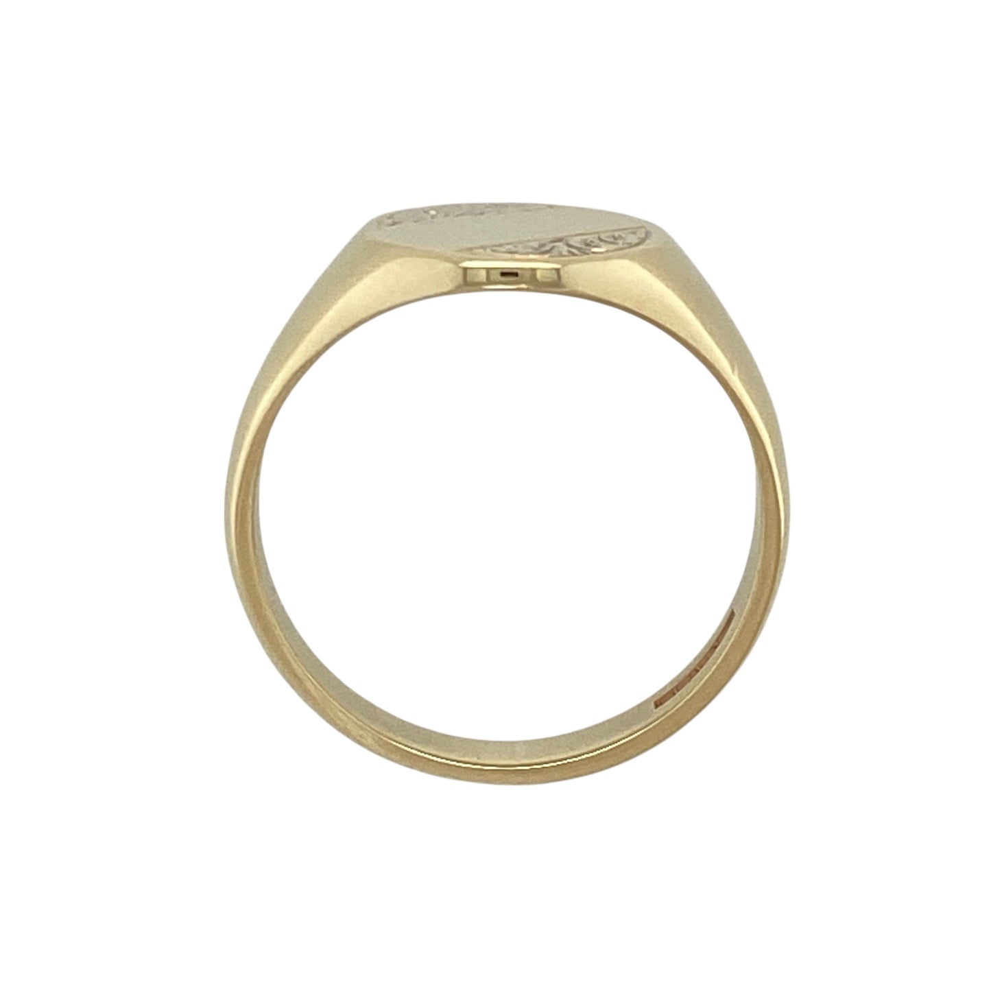 9ct Gold Patterned Oval Signet Ring
