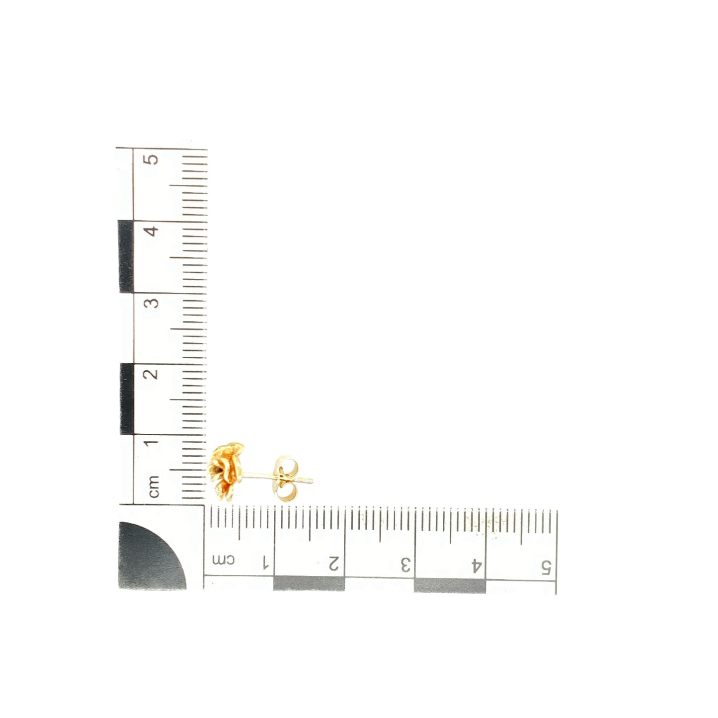 9ct Gold Rose Flower Stud Earrings