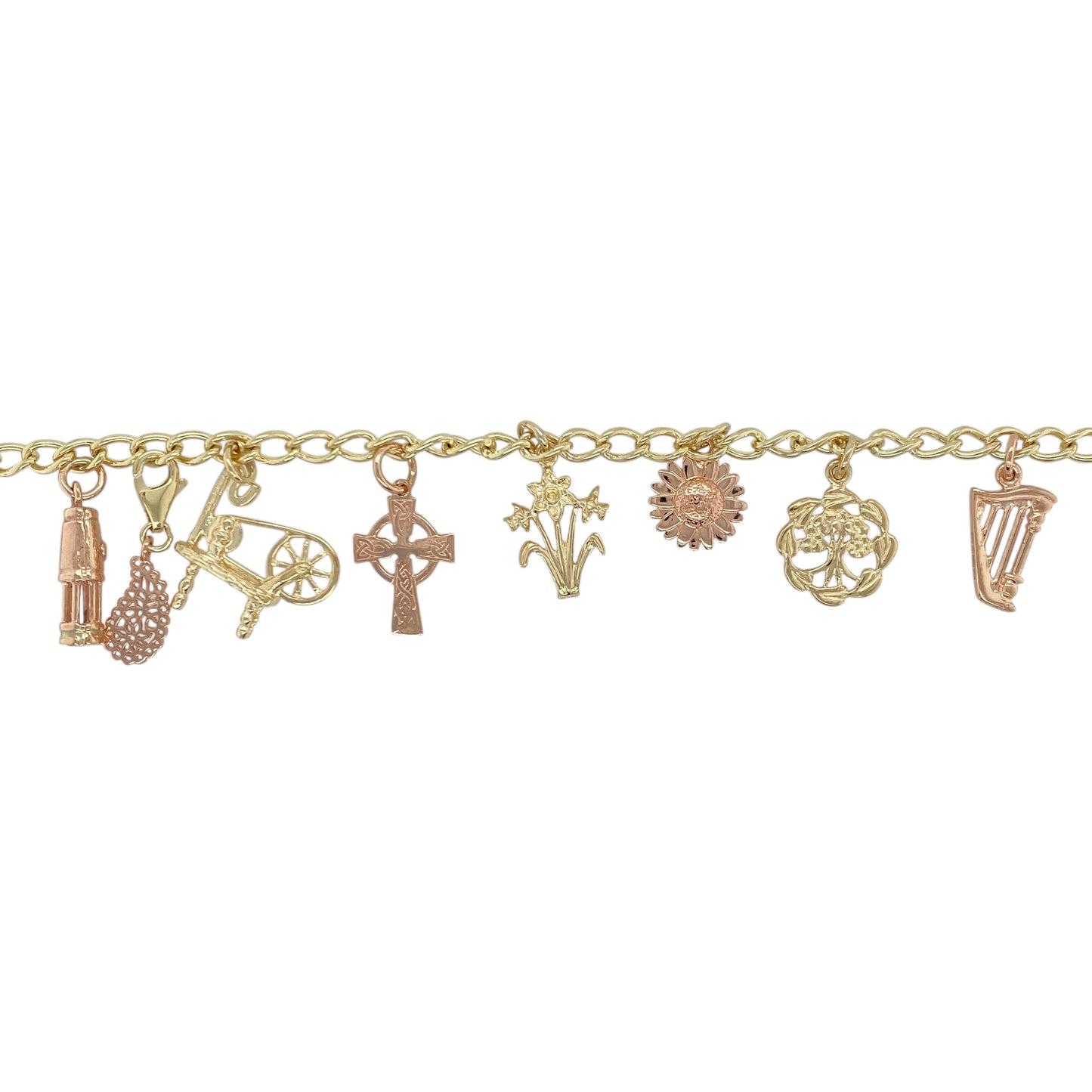 9ct Gold 7" Welsh Gold Clogau Charm Bracelet