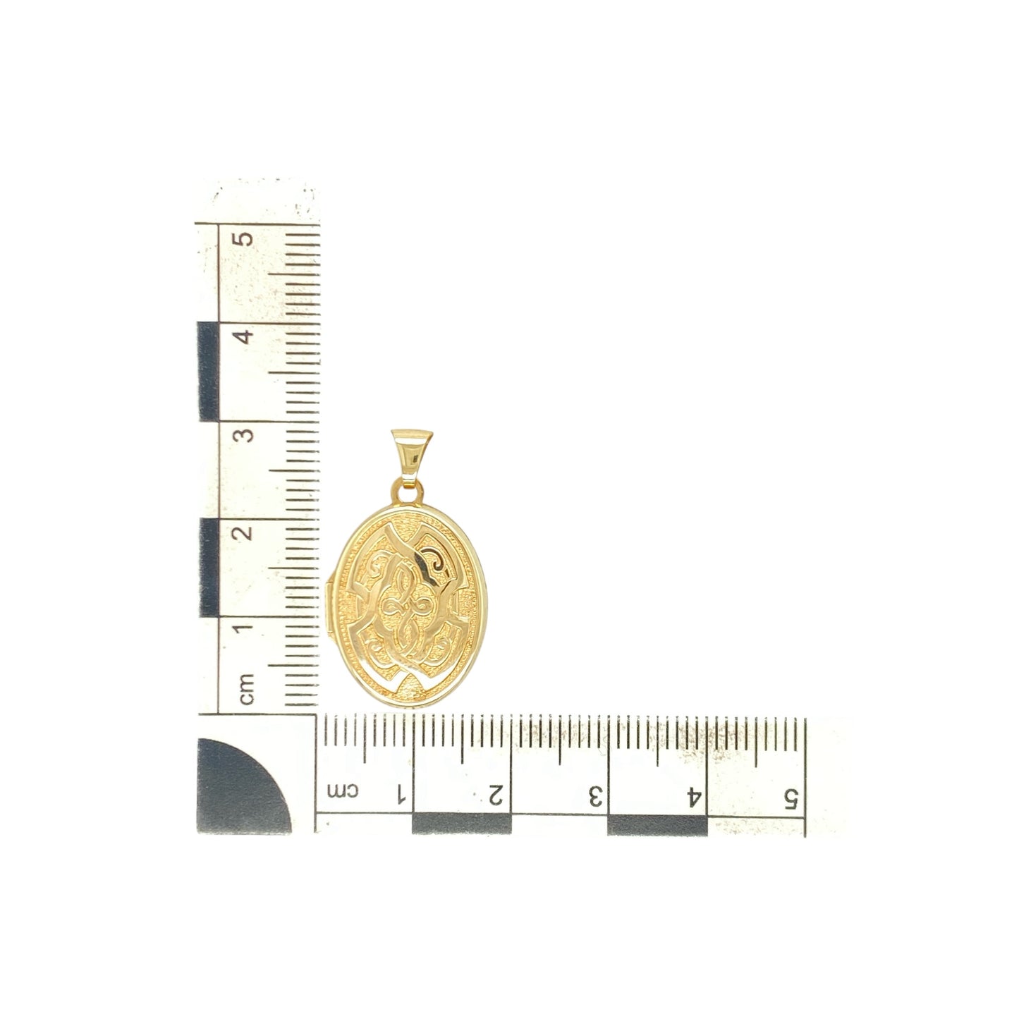9ct Gold Patterned Celtic Oval Locket