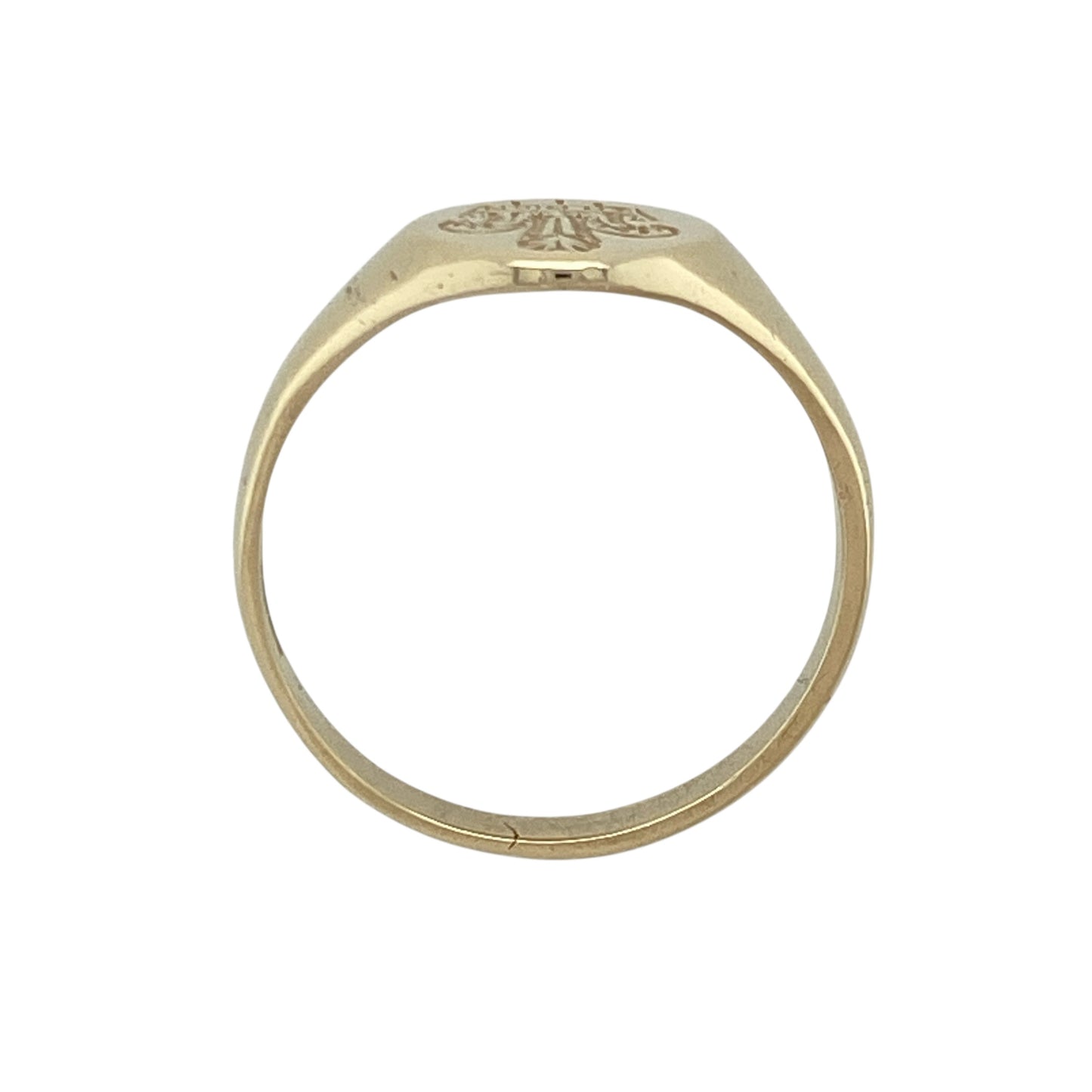 9ct Gold Welsh Three Feathers Oval Signet Ring