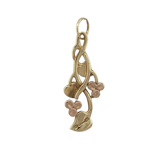 Celebrate meaningful Welsh design with this pre-owned 9ct yellow and rose gold Clogau Vine of Life pendant, a symbolic and elegant piece ideal for everyday wear or heartfelt gifting.
Design: The pendant features the iconic Vine of Life motif, representing growth, strength and continuity. The flowing vine detailing is beautifully highlighted with contrasting rose gold accents against a yellow gold base, creating depth and warmth within the design.