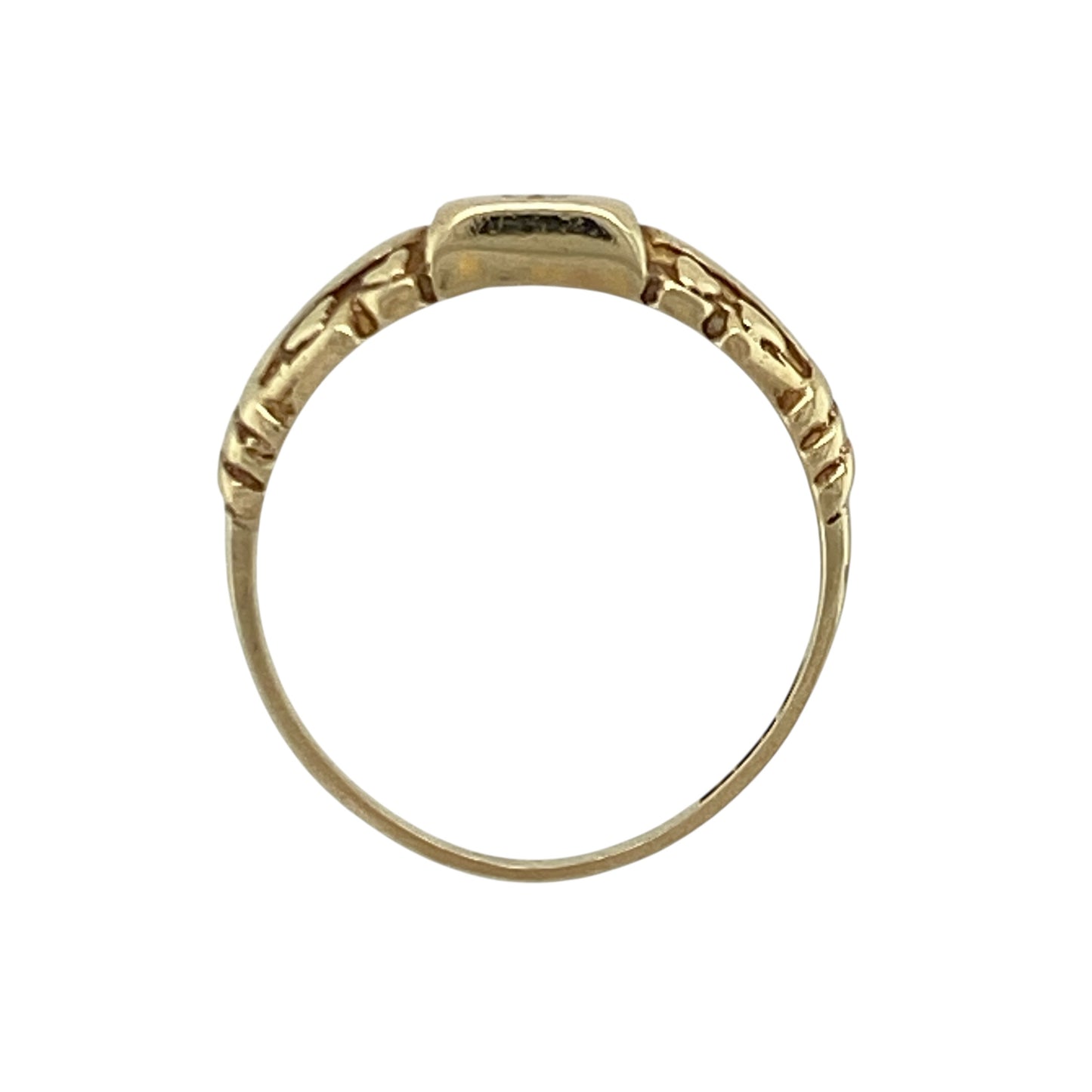 9ct Gold & Diamond Starburst Set Signet Ring