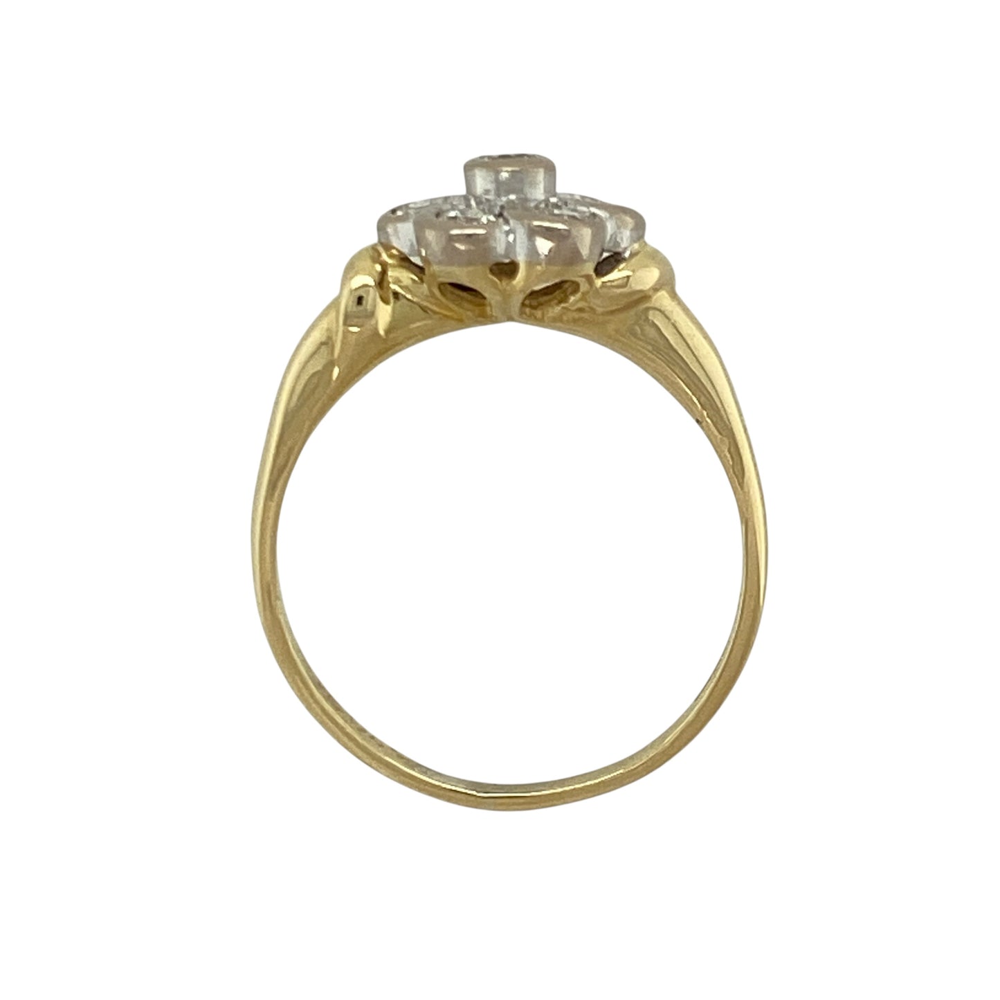 18ct Gold & Diamond Set Flower Cluster Ring