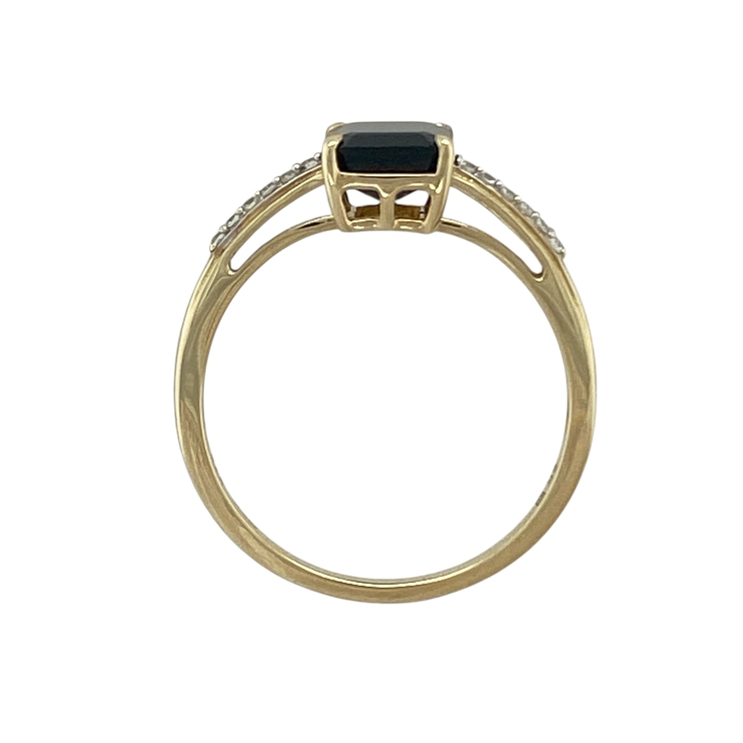 9ct Gold Sapphire & Cubic Zirconia Set Ring