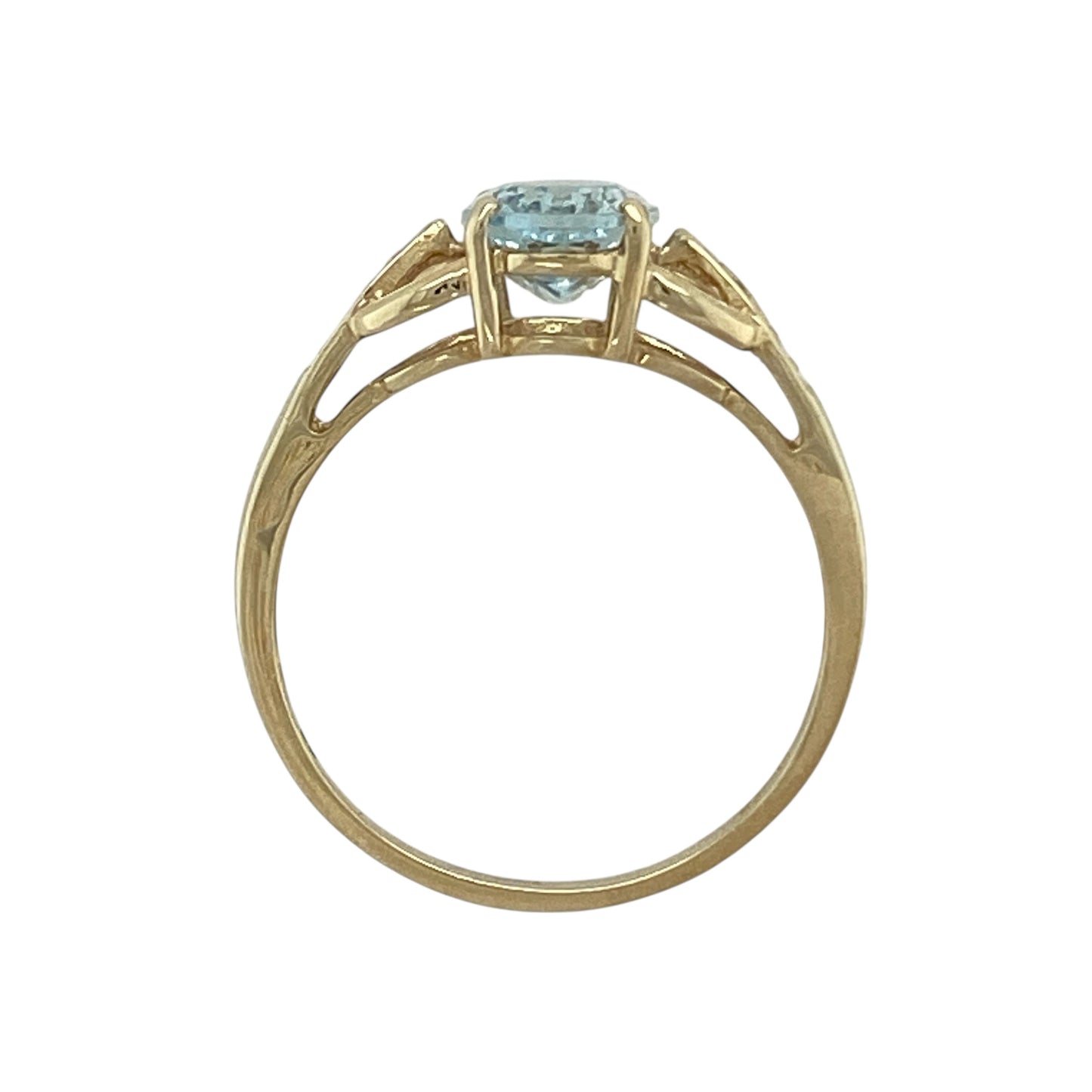 9ct Gold Blue Diamond & Aqua Stone Ring