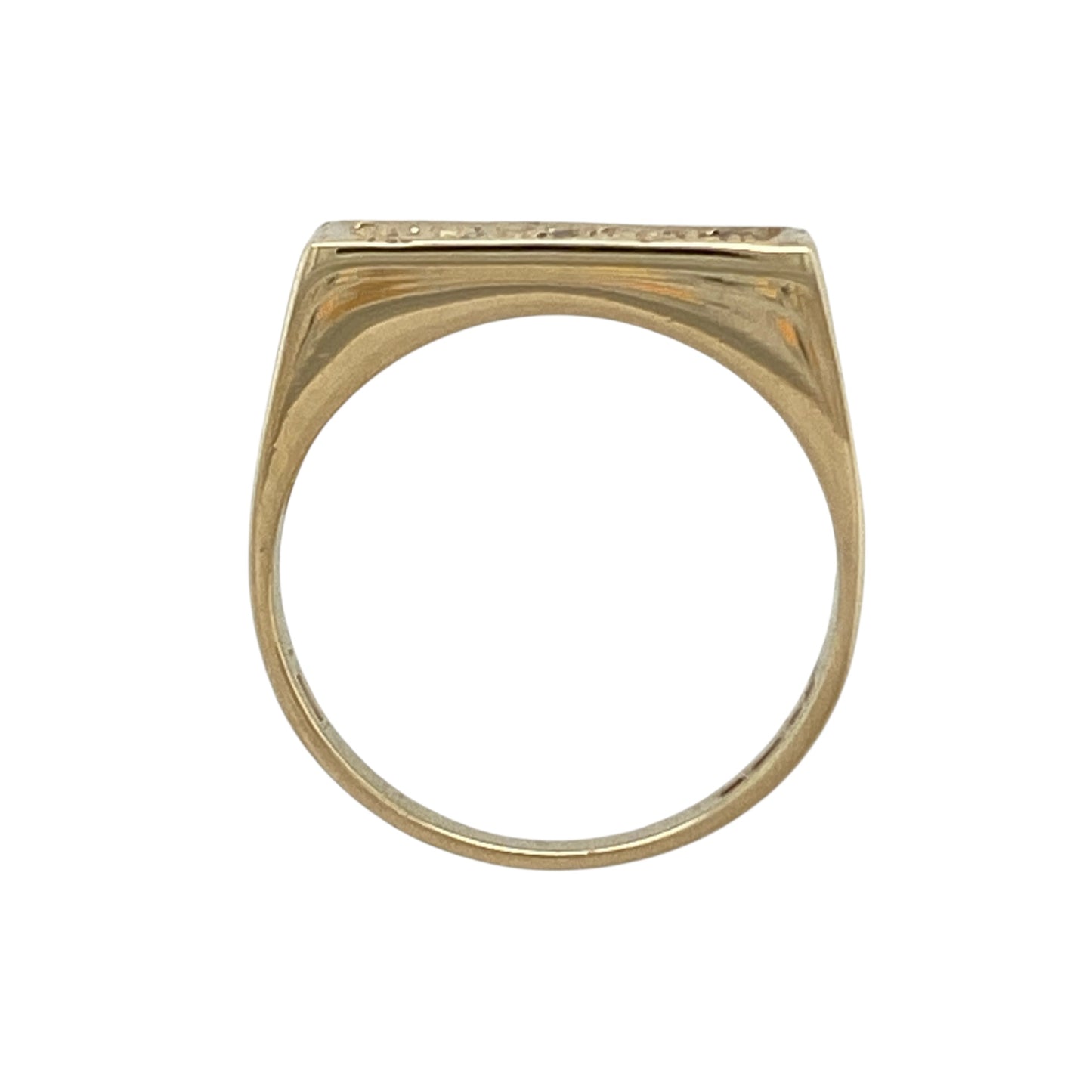 9ct Gold & Cubic Zirconia Set Rectangle Signet Ring