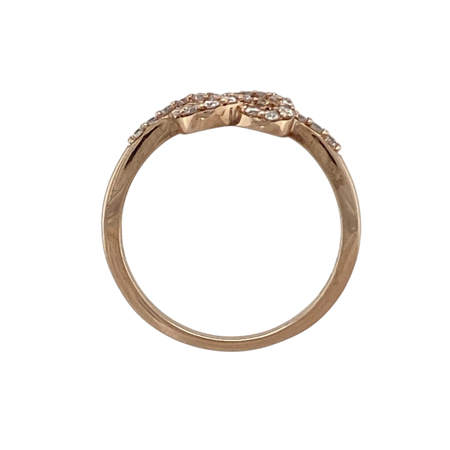 9ct Gold & Diamond Set Heart Knot Ring