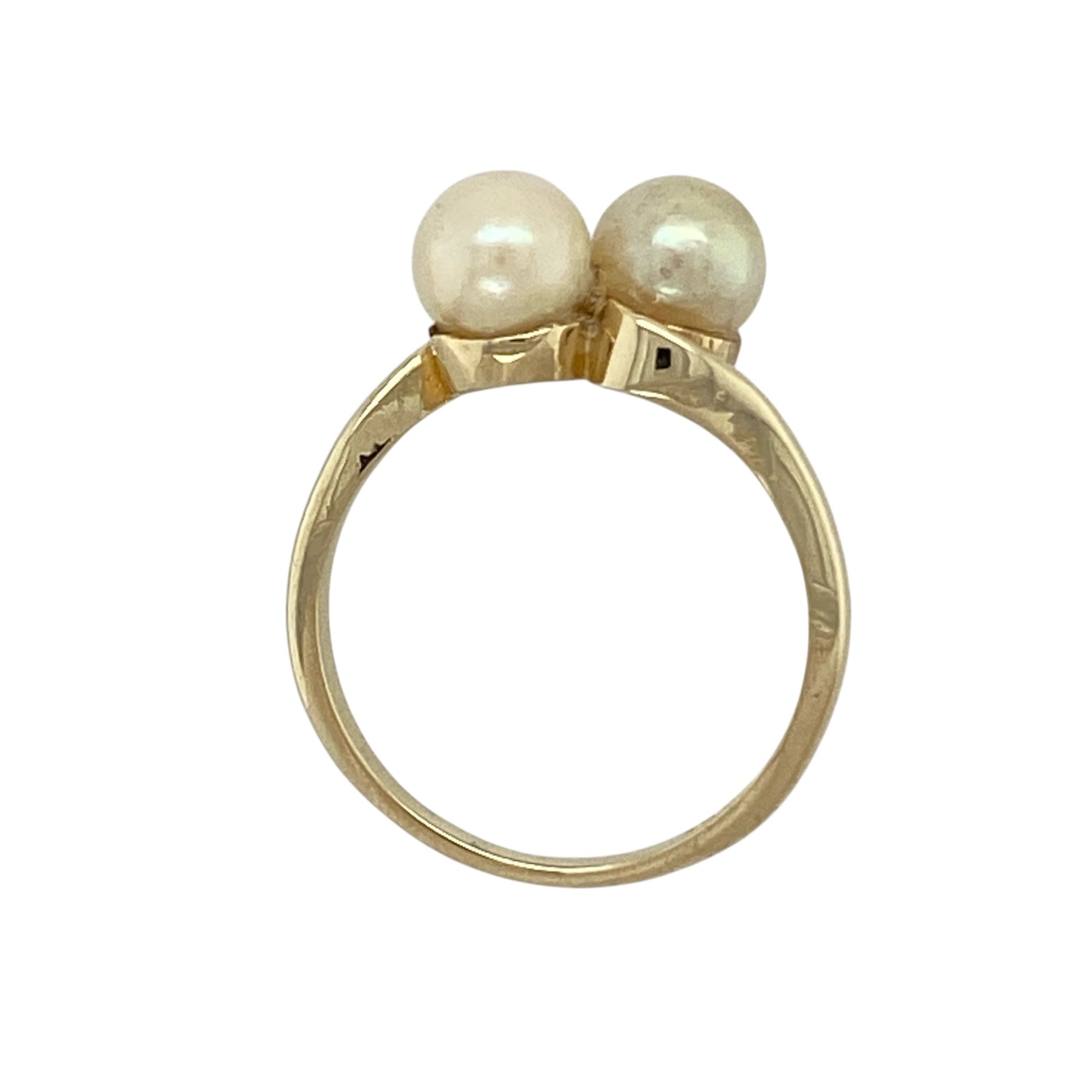 9ct Gold & Double Pearl Set Ring
